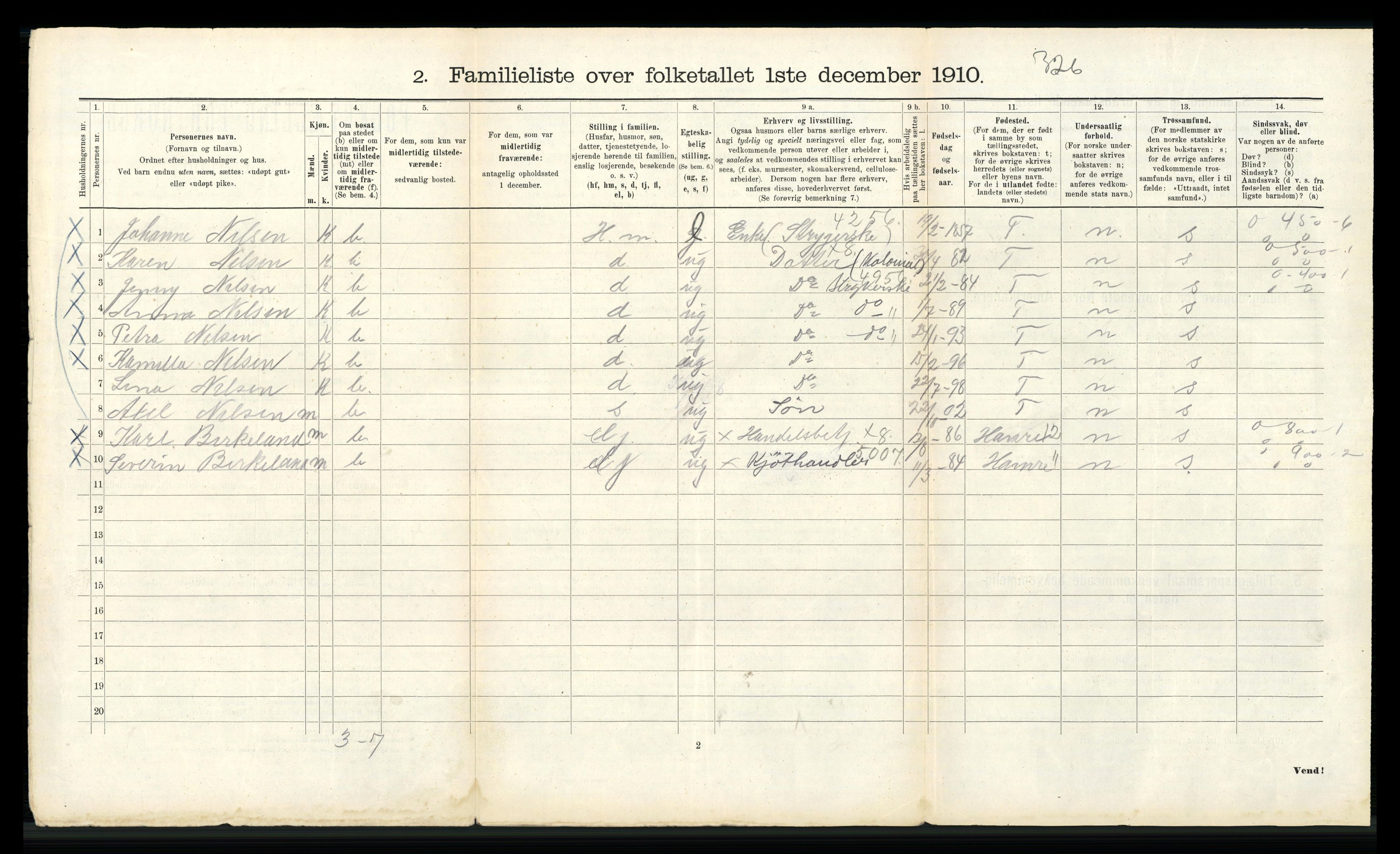 RA, 1910 census for Bergen, 1910, p. 29502