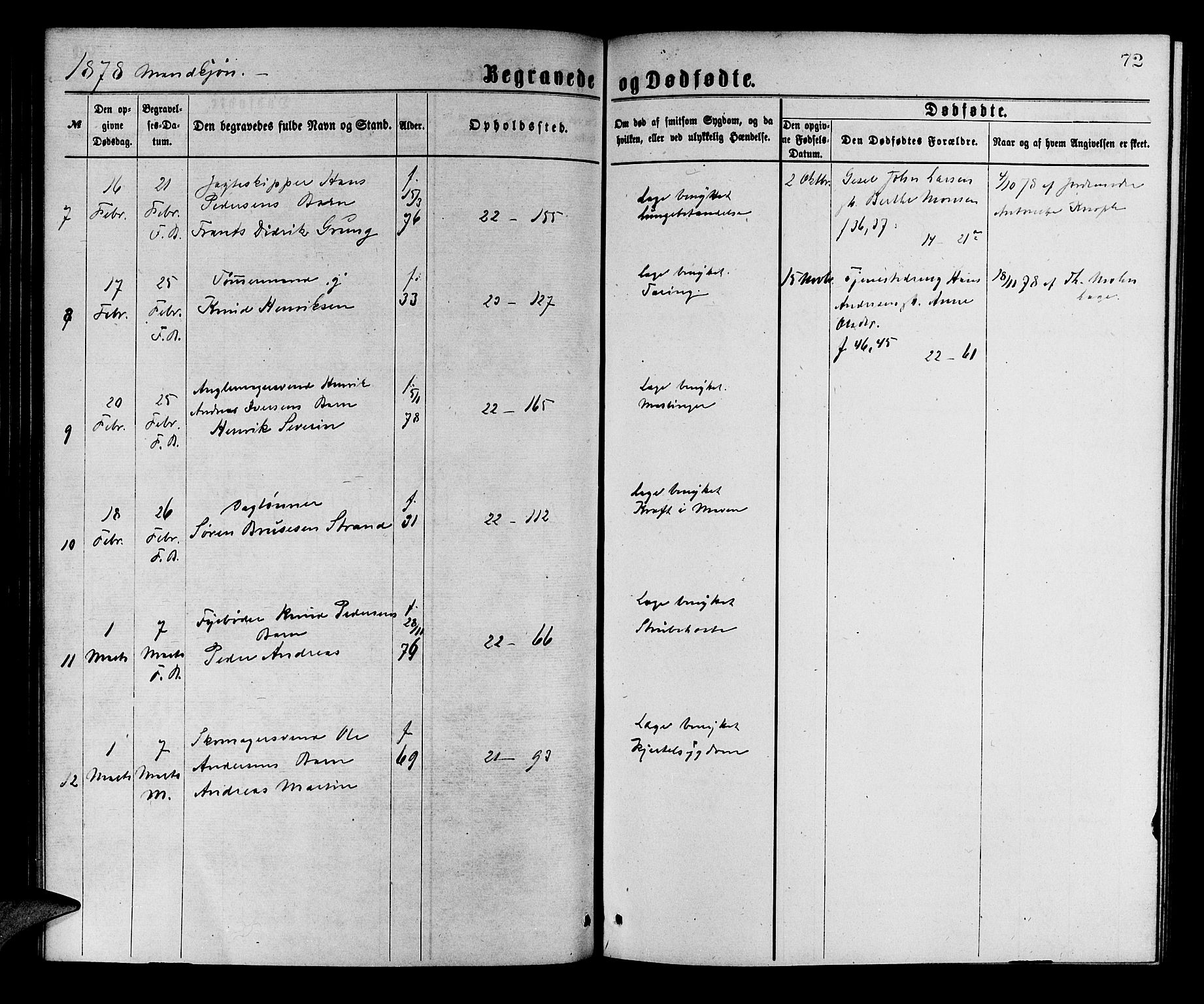 Korskirken sokneprestembete, SAB/A-76101/H/Hab: Parish register (copy) no. E 3, 1871-1883, p. 72
