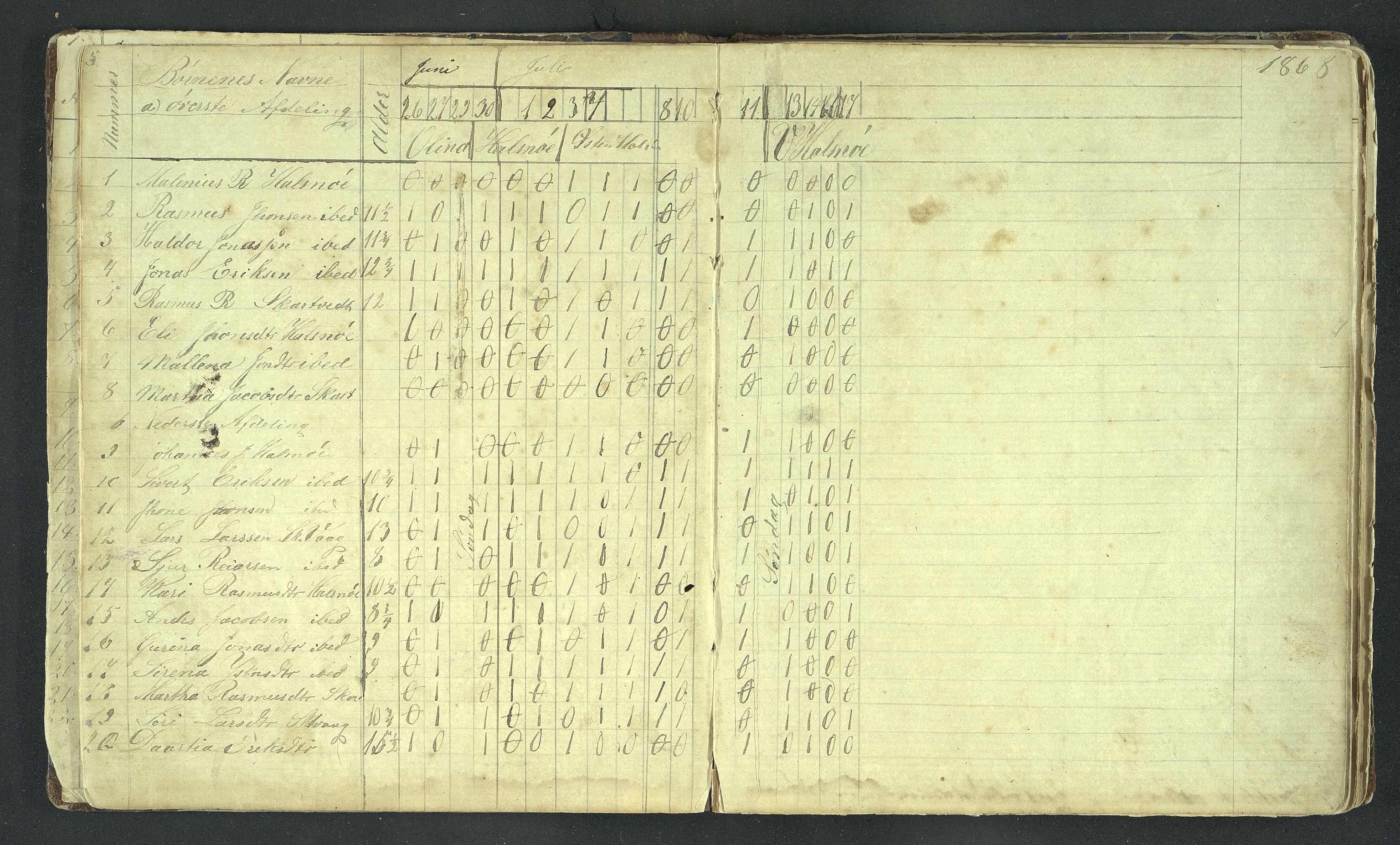 A-0853, Finnøy kommune. Halsnøy skole, BYST/A-0853/G/Ga/L0001: Dagbok, 1865-1885