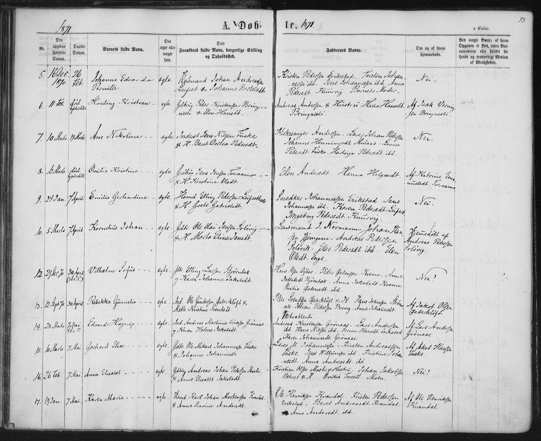 Ministerialprotokoller, klokkerbøker og fødselsregistre - Nordland, AV/SAT-A-1459/852/L0739: Parish register (official) no. 852A09, 1866-1877, p. 33