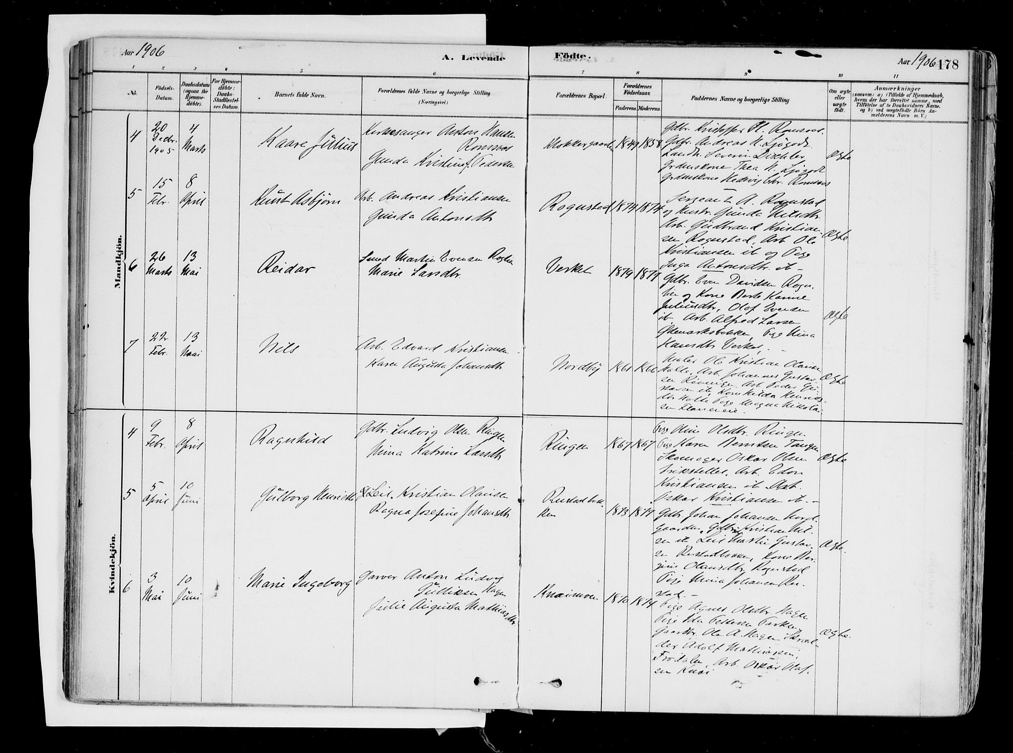 Hurdal prestekontor Kirkebøker, AV/SAO-A-10889/F/Fa/L0007: Parish register (official) no. I 7, 1878-1906, p. 178