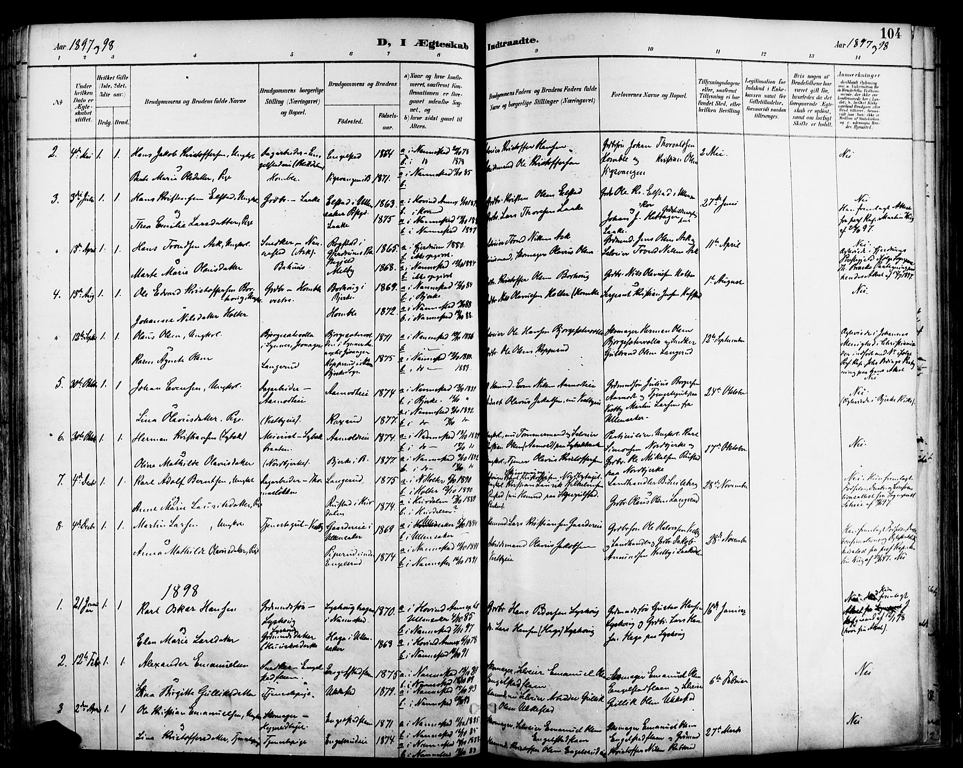 Nannestad prestekontor Kirkebøker, SAO/A-10414a/F/Fa/L0015: Parish register (official) no. I 15, 1891-1905, p. 104