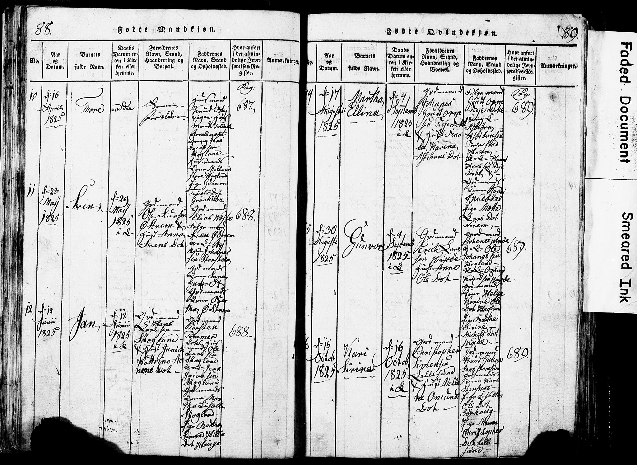 Torvastad sokneprestkontor, AV/SAST-A -101857/H/Ha/Hab/L0002: Parish register (copy) no. B 2, 1817-1834, p. 88-89