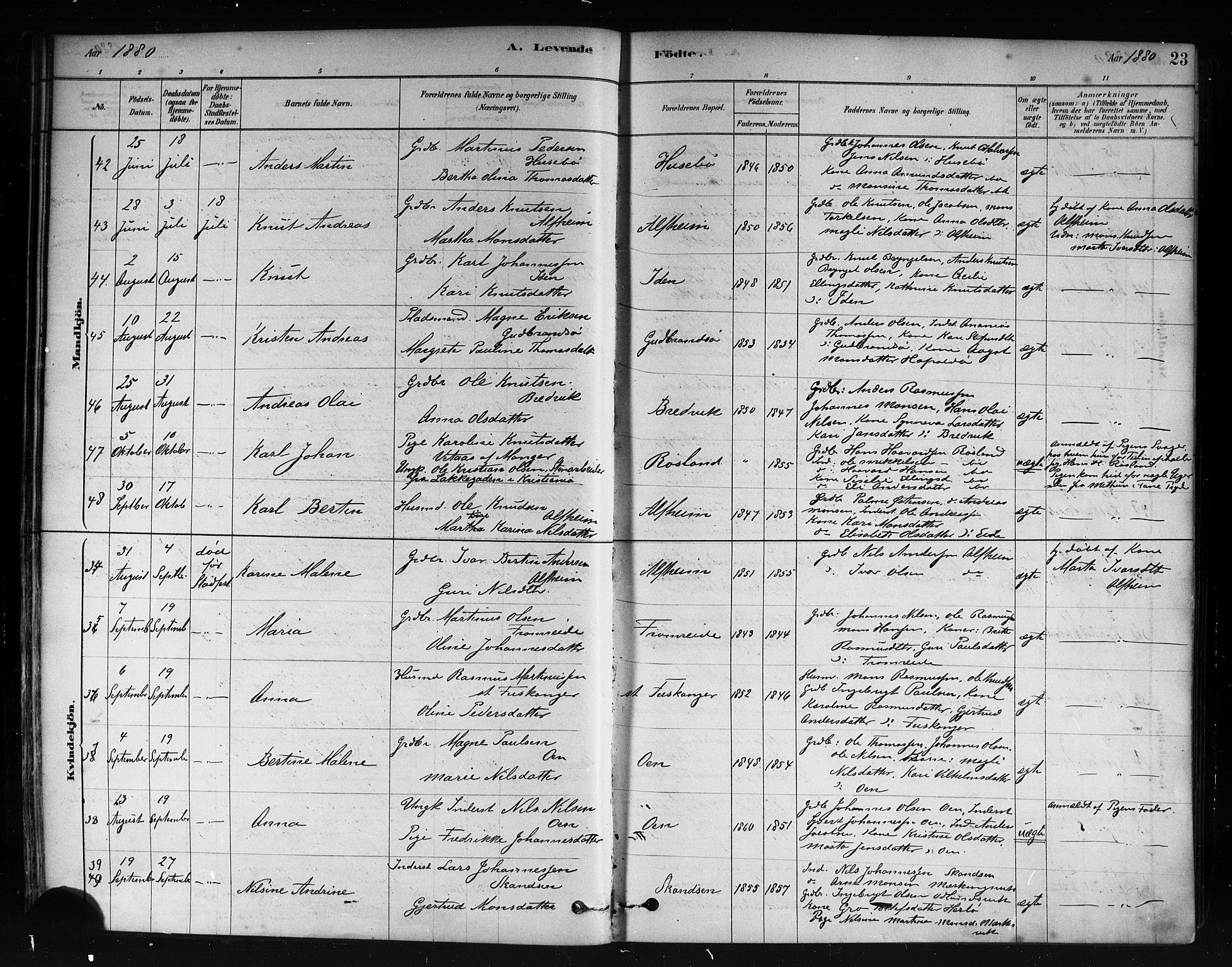 Herdla Sokneprestembete, AV/SAB-A-75701/H/Haa: Parish register (official) no. A 3, 1878-1890, p. 23