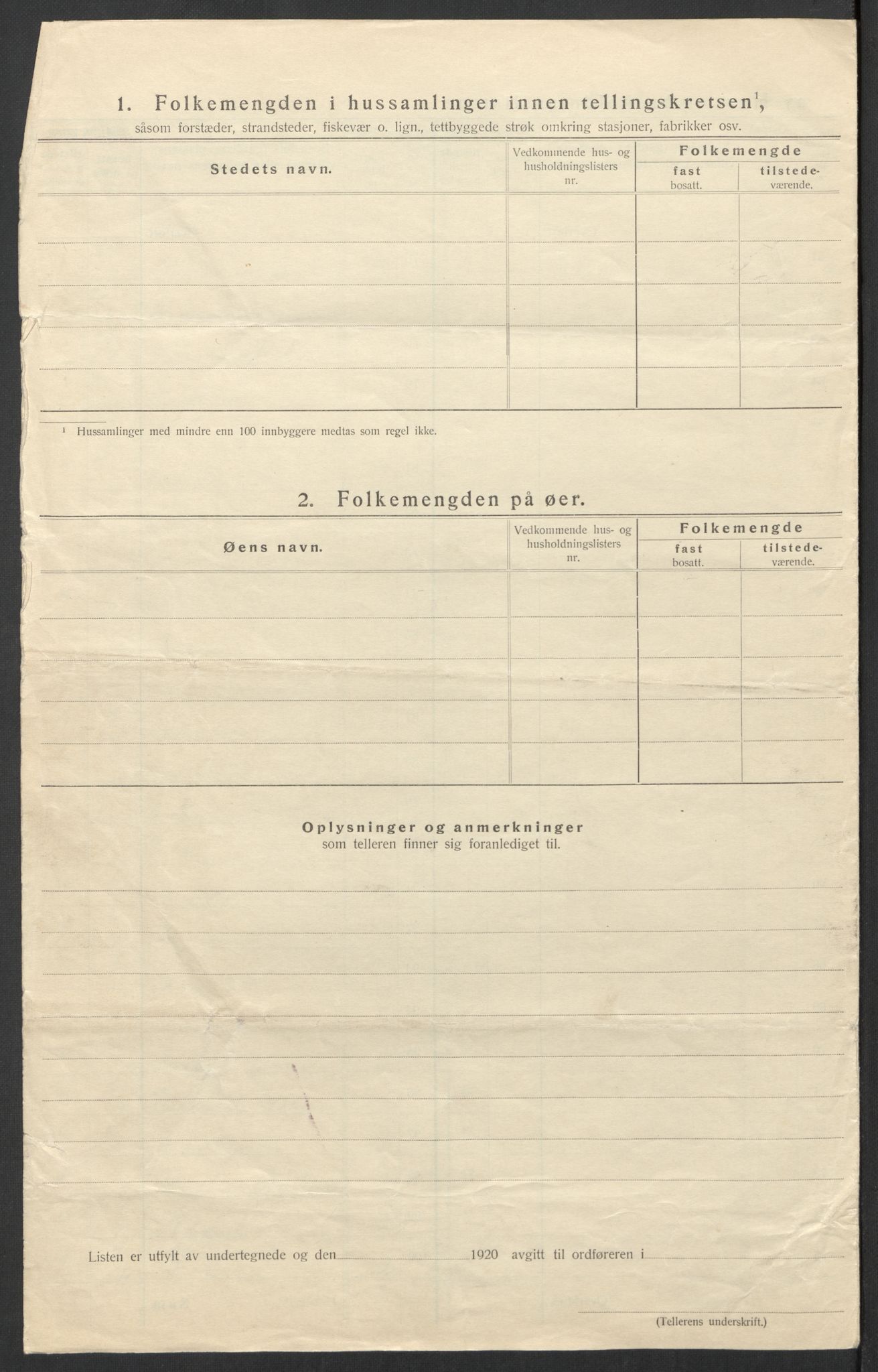 SAT, 1920 census for Hustad, 1920, p. 14