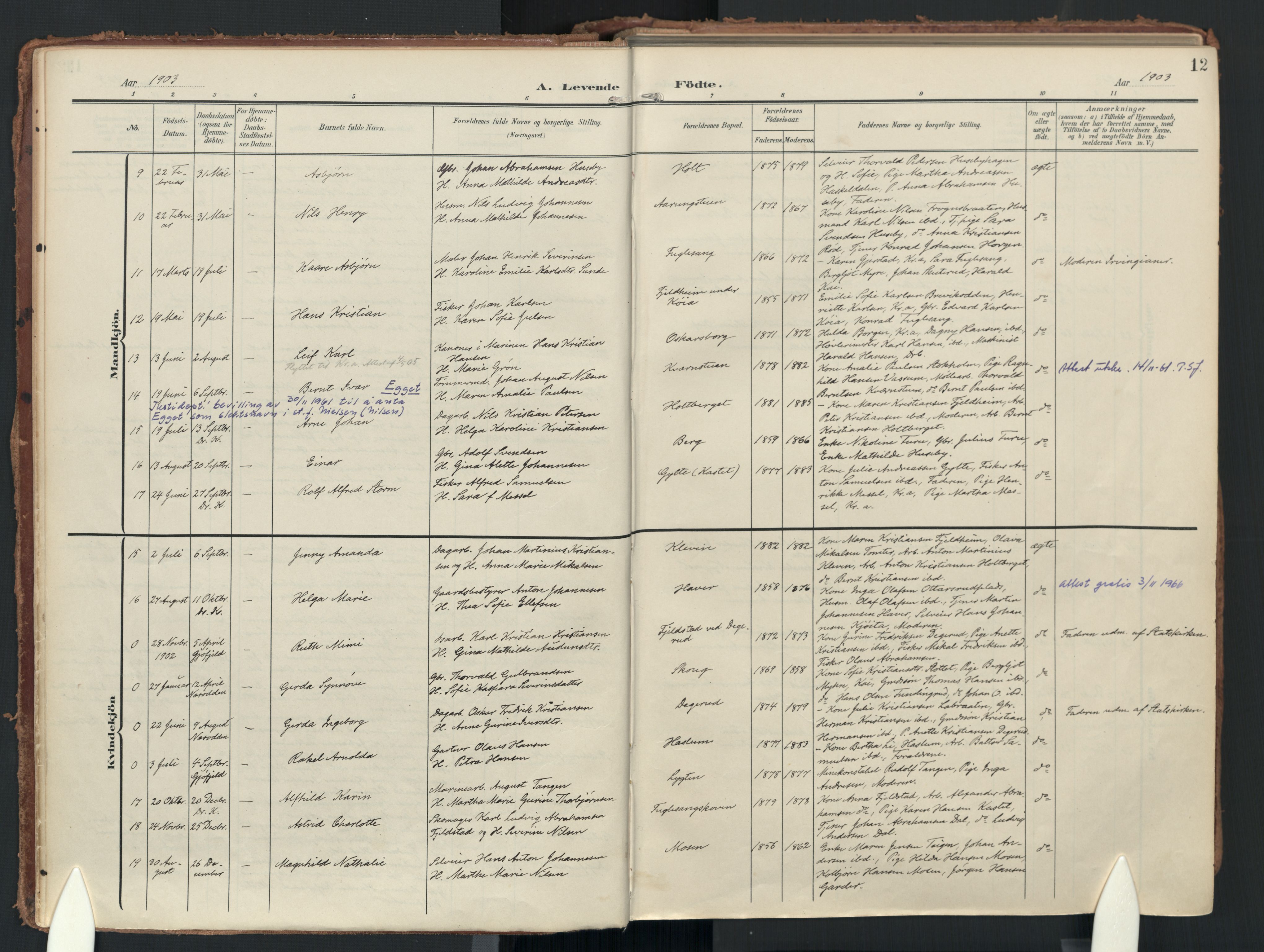 Drøbak prestekontor Kirkebøker, SAO/A-10142a/F/Fc/L0003: Parish register (official) no. III 3, 1901-1920, p. 12