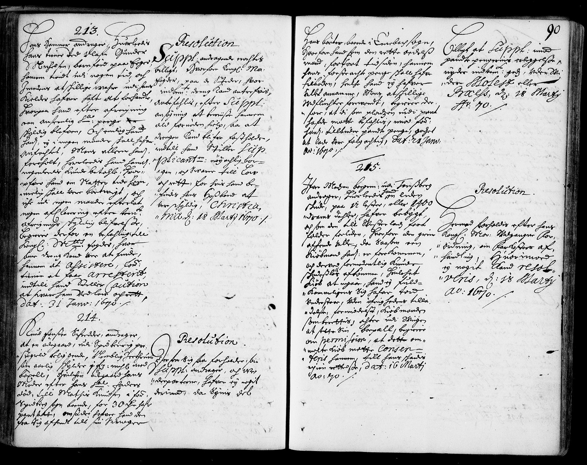 Stattholderembetet 1572-1771, AV/RA-EA-2870/Ad/L0002: Supplikasjons- og resolusjonsprotokoll, 1669-1671, p. 89b-90a