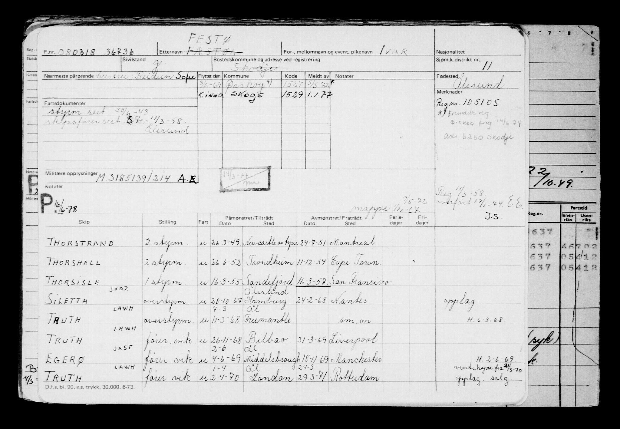 Direktoratet for sjømenn, AV/RA-S-3545/G/Gb/L0156: Hovedkort, 1918, p. 145