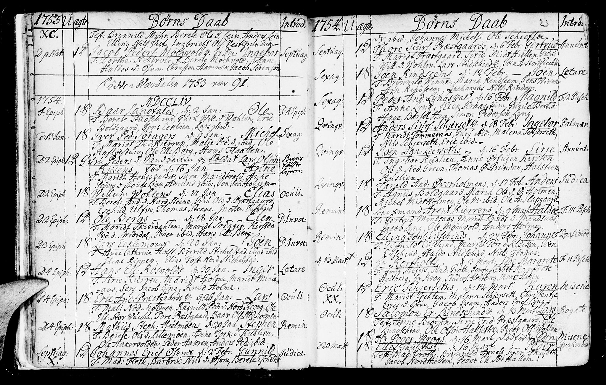 Ministerialprotokoller, klokkerbøker og fødselsregistre - Nord-Trøndelag, SAT/A-1458/723/L0231: Parish register (official) no. 723A02, 1748-1780, p. 23