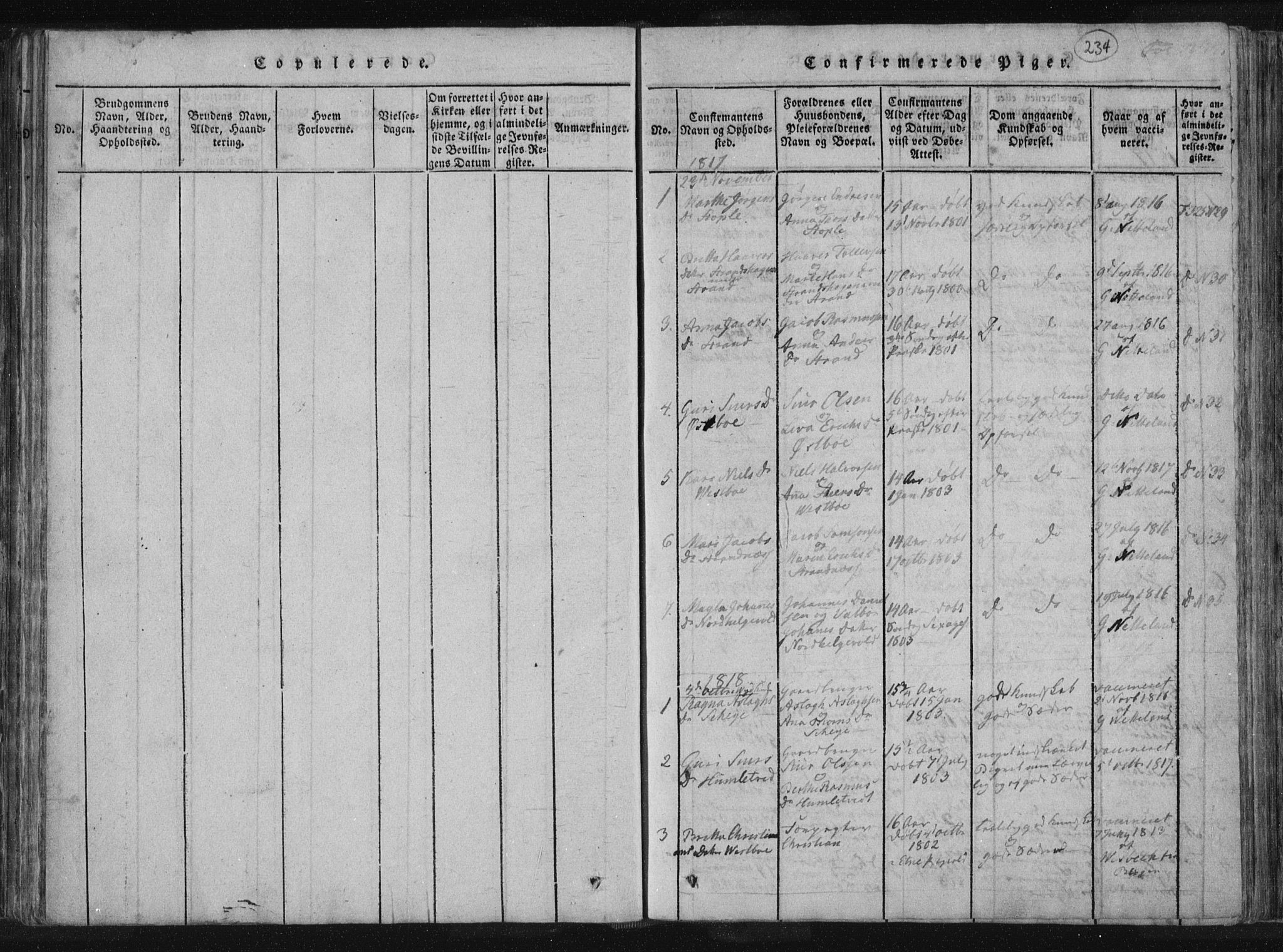 Vikedal sokneprestkontor, SAST/A-101840/01/IV: Parish register (official) no. A 4, 1816-1850, p. 234