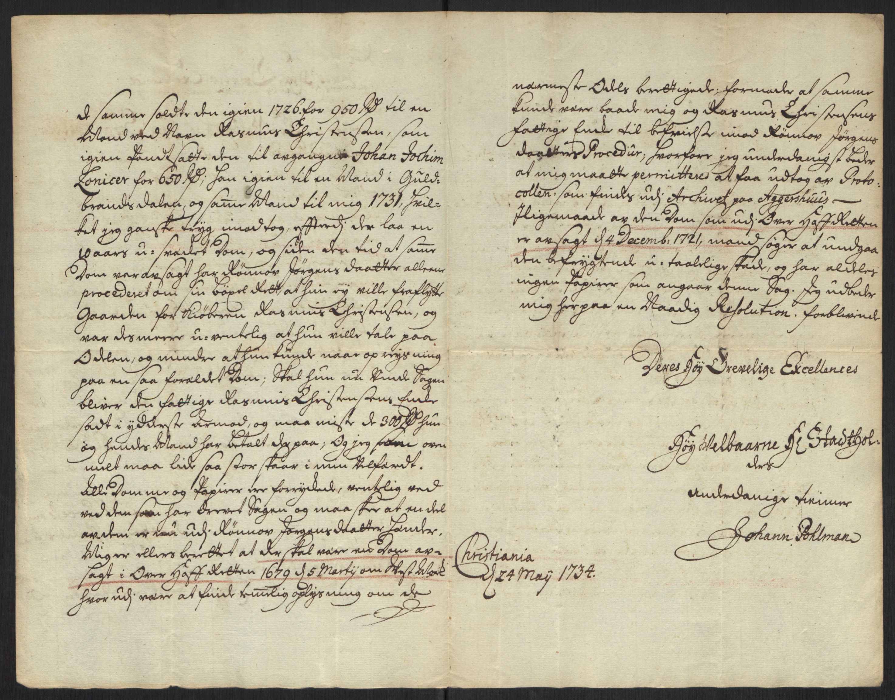 Stattholderembetet 1572-1771, AV/RA-EA-2870/Ef/L0107: Brev fra embetsmenn og andre, 1733-1734, p. 261