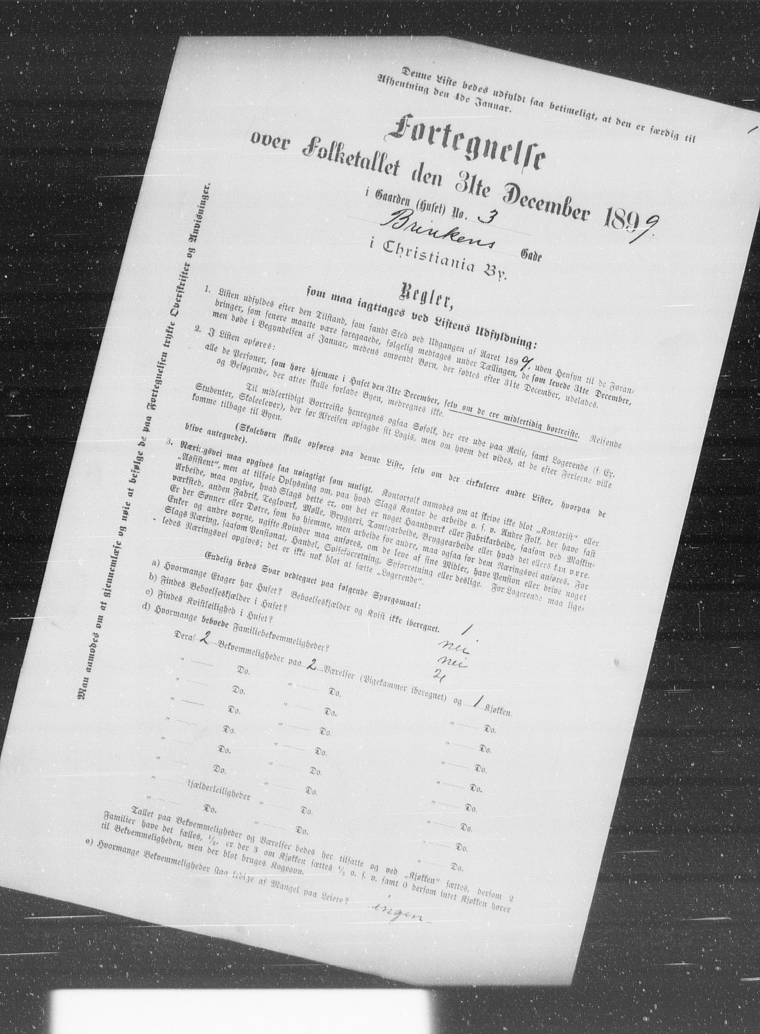 OBA, Municipal Census 1899 for Kristiania, 1899, p. 1133