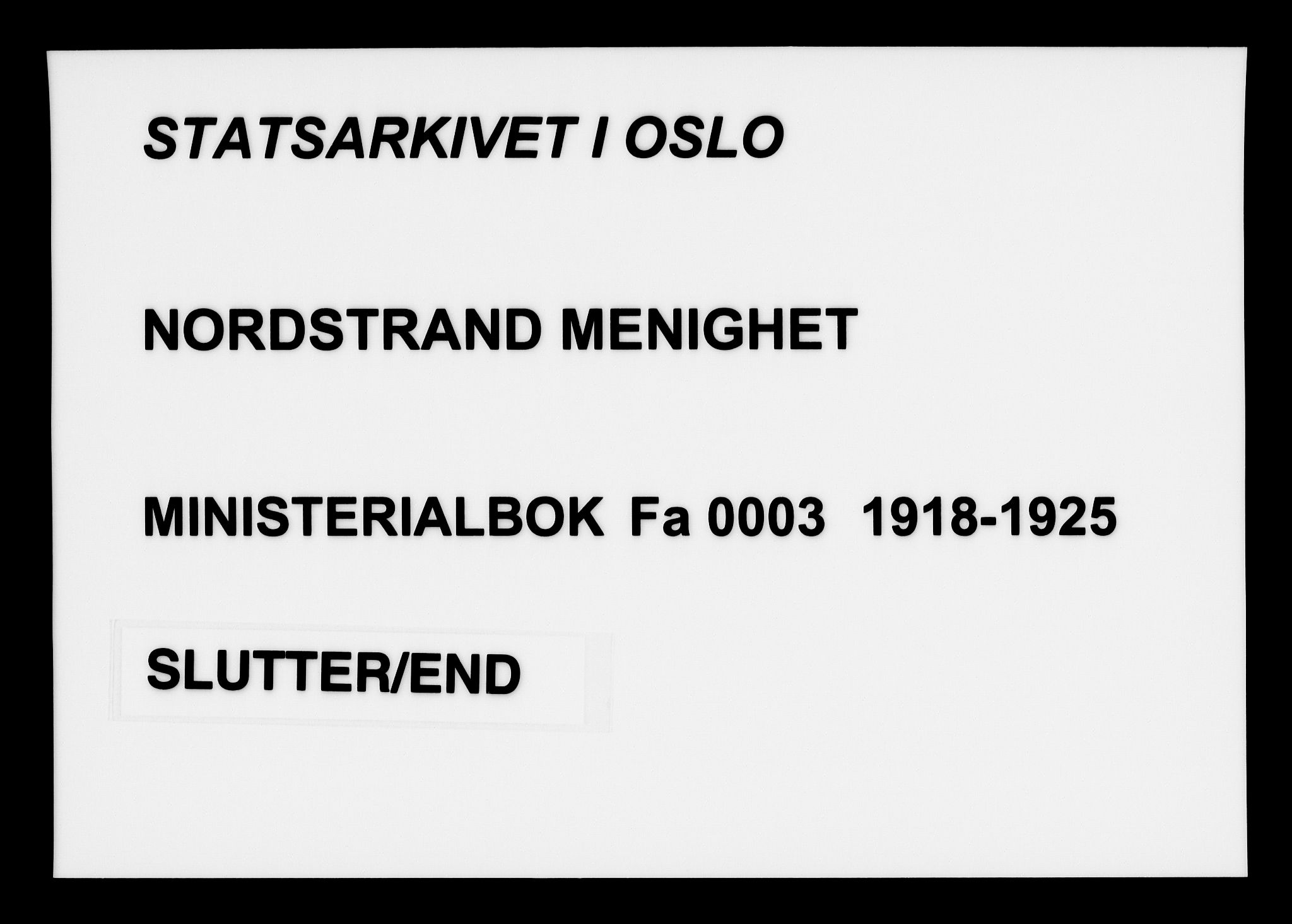 Nordstrand prestekontor Kirkebøker, AV/SAO-A-10362a/G/Ga/L0002: Parish register (copy) no. I 2, 1918-1925