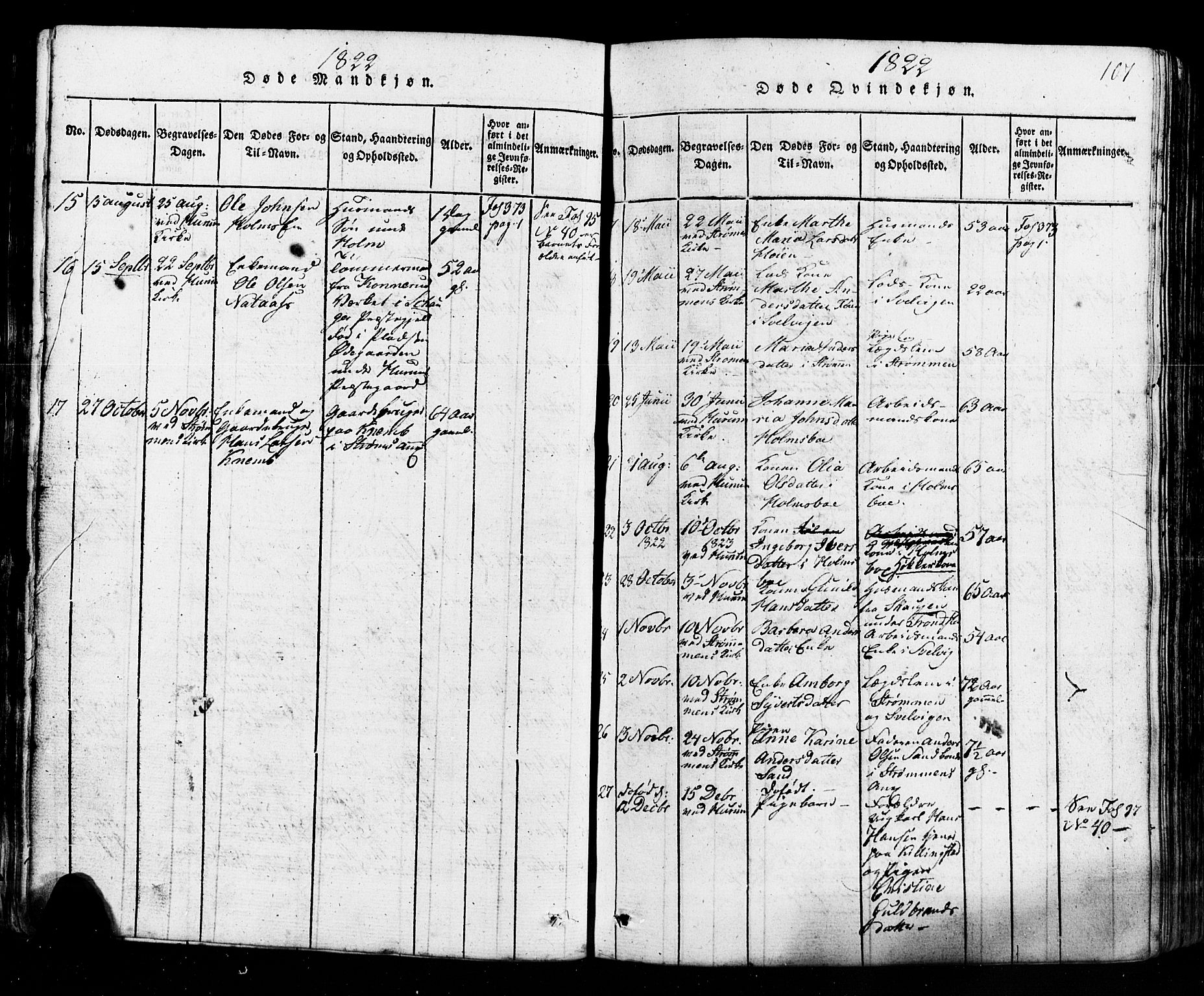 Hurum kirkebøker, AV/SAKO-A-229/G/Ga/L0001: Parish register (copy) no. I 1, 1816-1826, p. 107