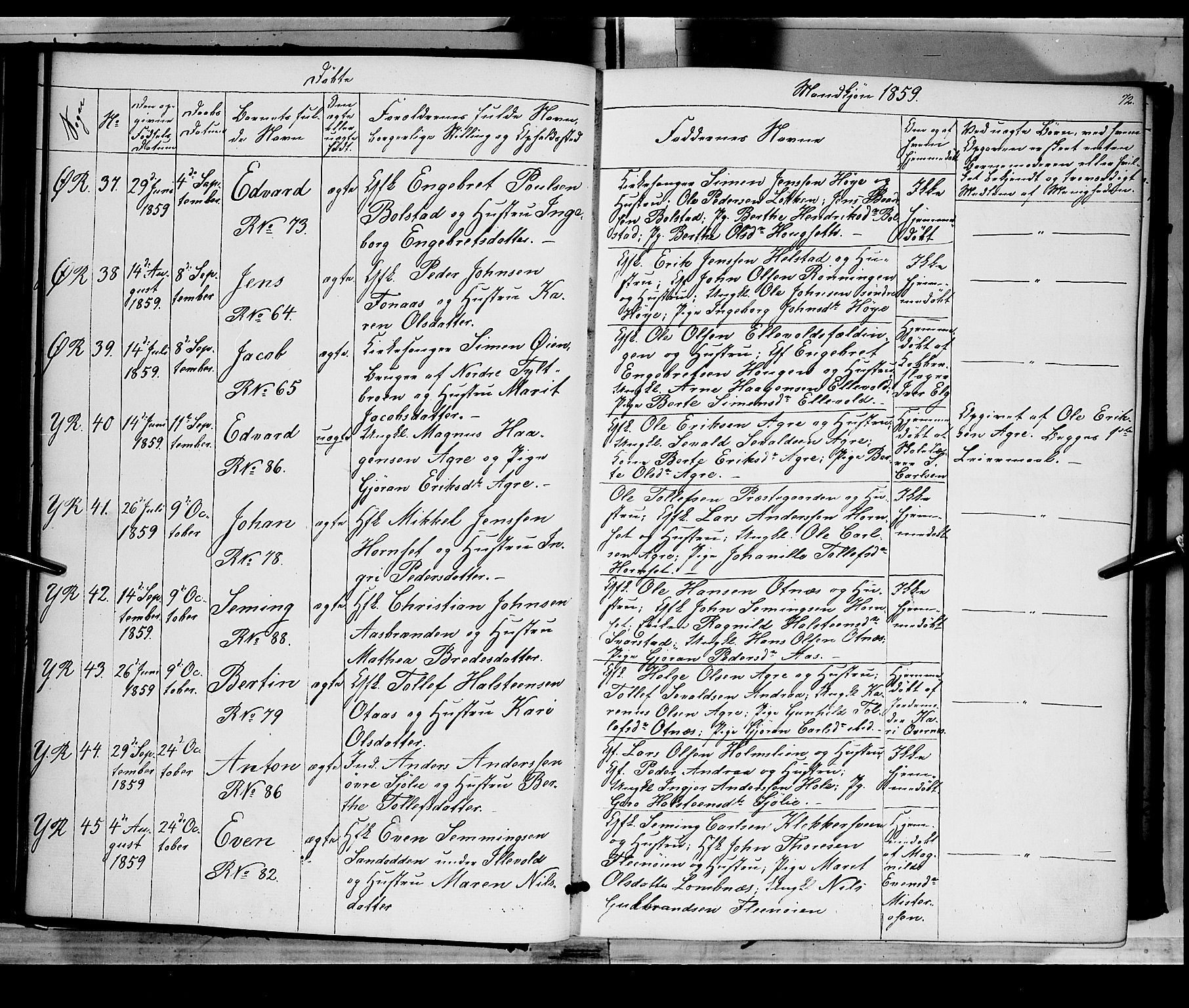 Rendalen prestekontor, AV/SAH-PREST-054/H/Ha/Haa/L0005: Parish register (official) no. 5, 1853-1866, p. 72