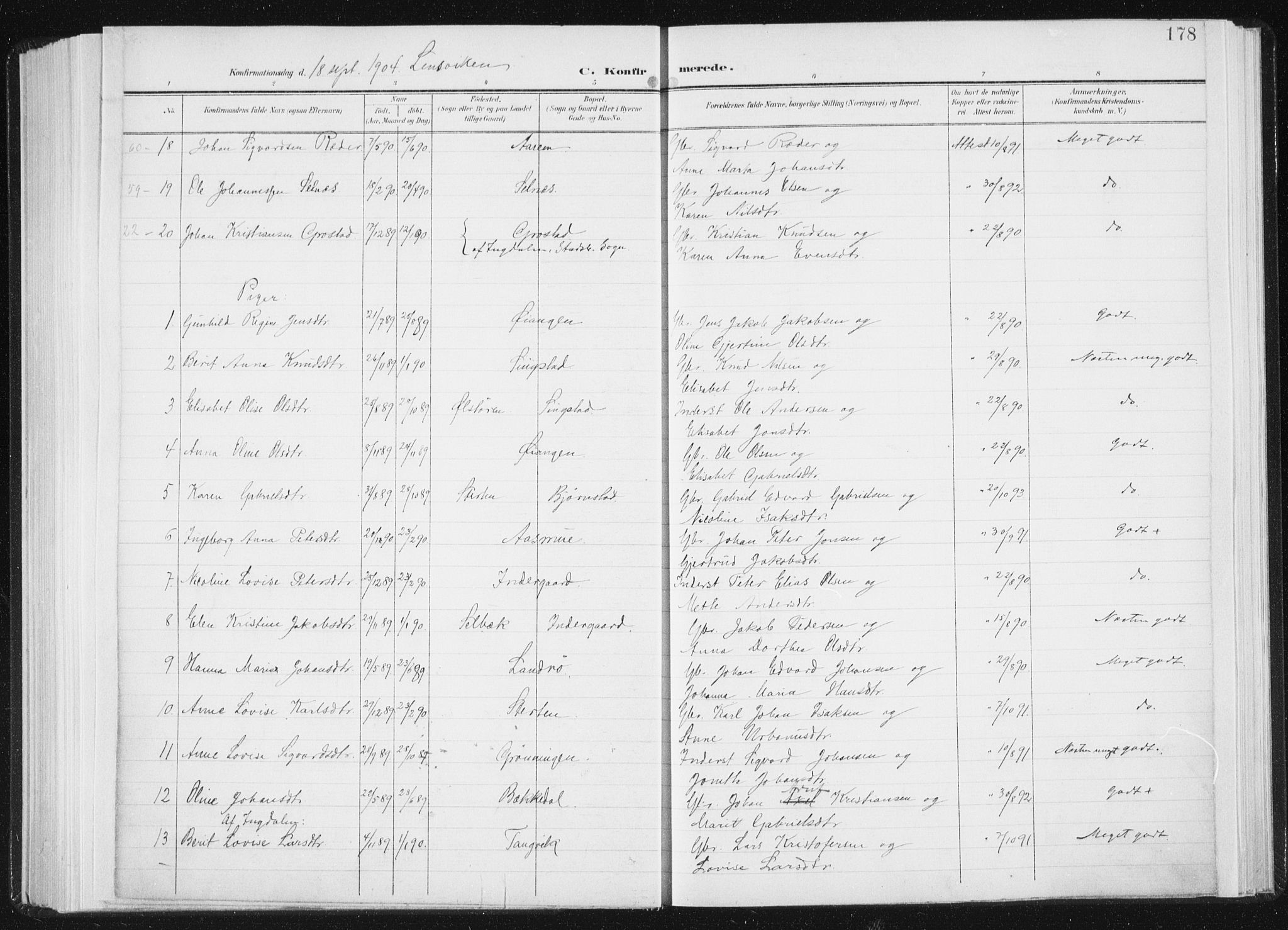 Ministerialprotokoller, klokkerbøker og fødselsregistre - Sør-Trøndelag, SAT/A-1456/647/L0635: Parish register (official) no. 647A02, 1896-1911, p. 178