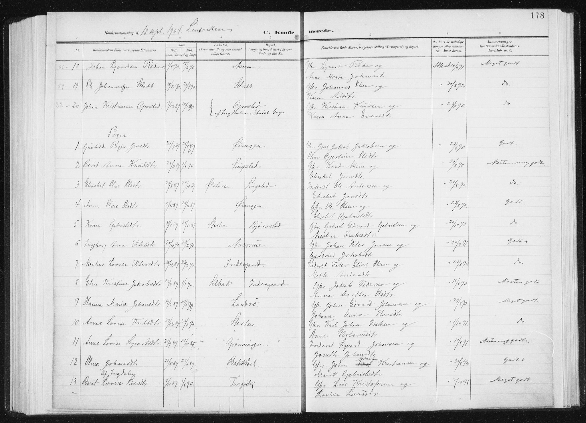 Ministerialprotokoller, klokkerbøker og fødselsregistre - Sør-Trøndelag, AV/SAT-A-1456/647/L0635: Parish register (official) no. 647A02, 1896-1911, p. 178