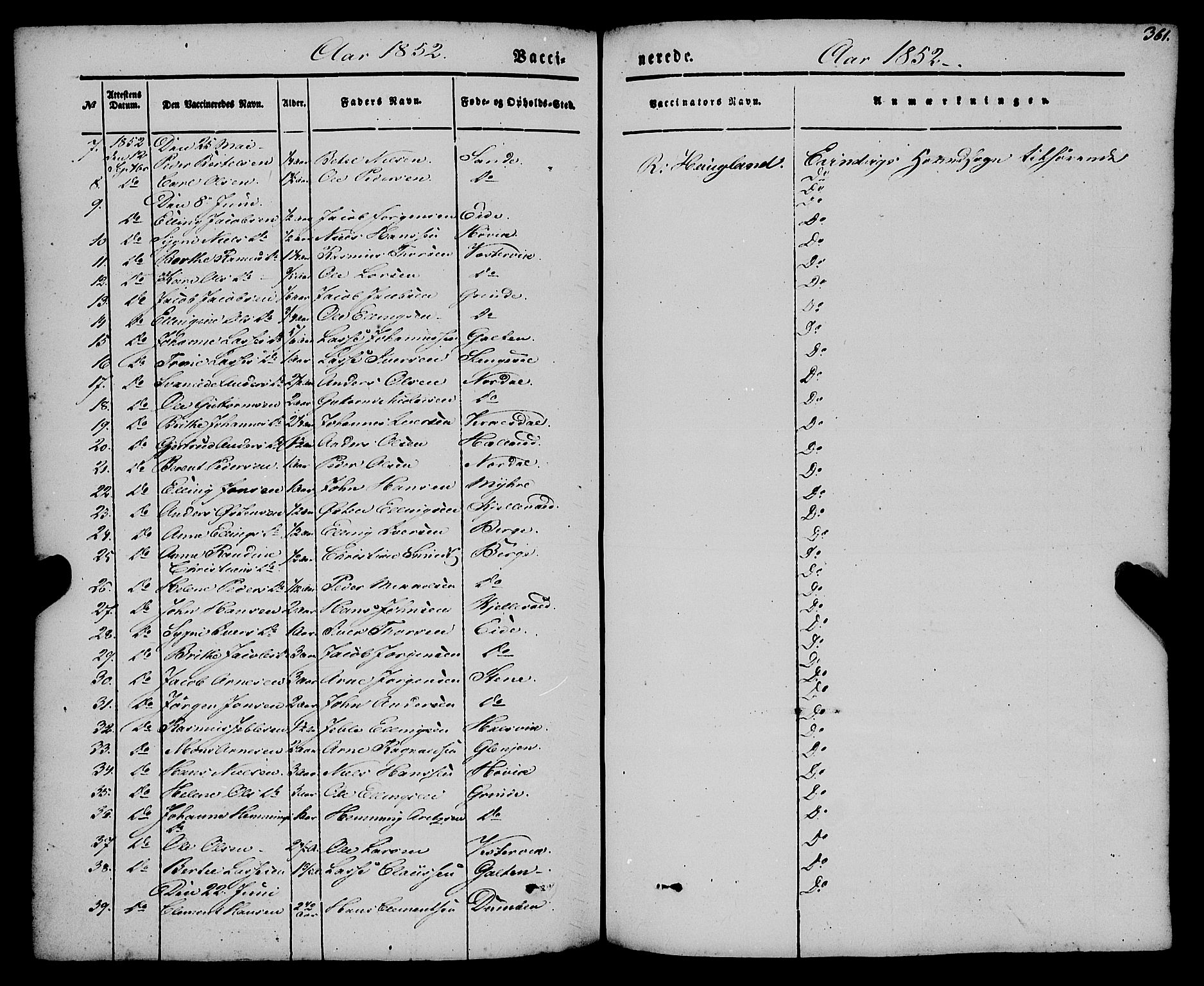 Gulen sokneprestembete, SAB/A-80201/H/Haa/Haaa/L0021: Parish register (official) no. A 21, 1848-1858, p. 361
