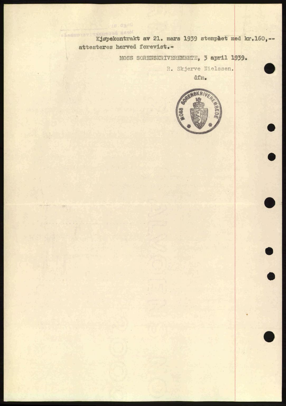 Moss sorenskriveri, SAO/A-10168: Mortgage book no. A5, 1938-1939, Diary no: : 779/1939