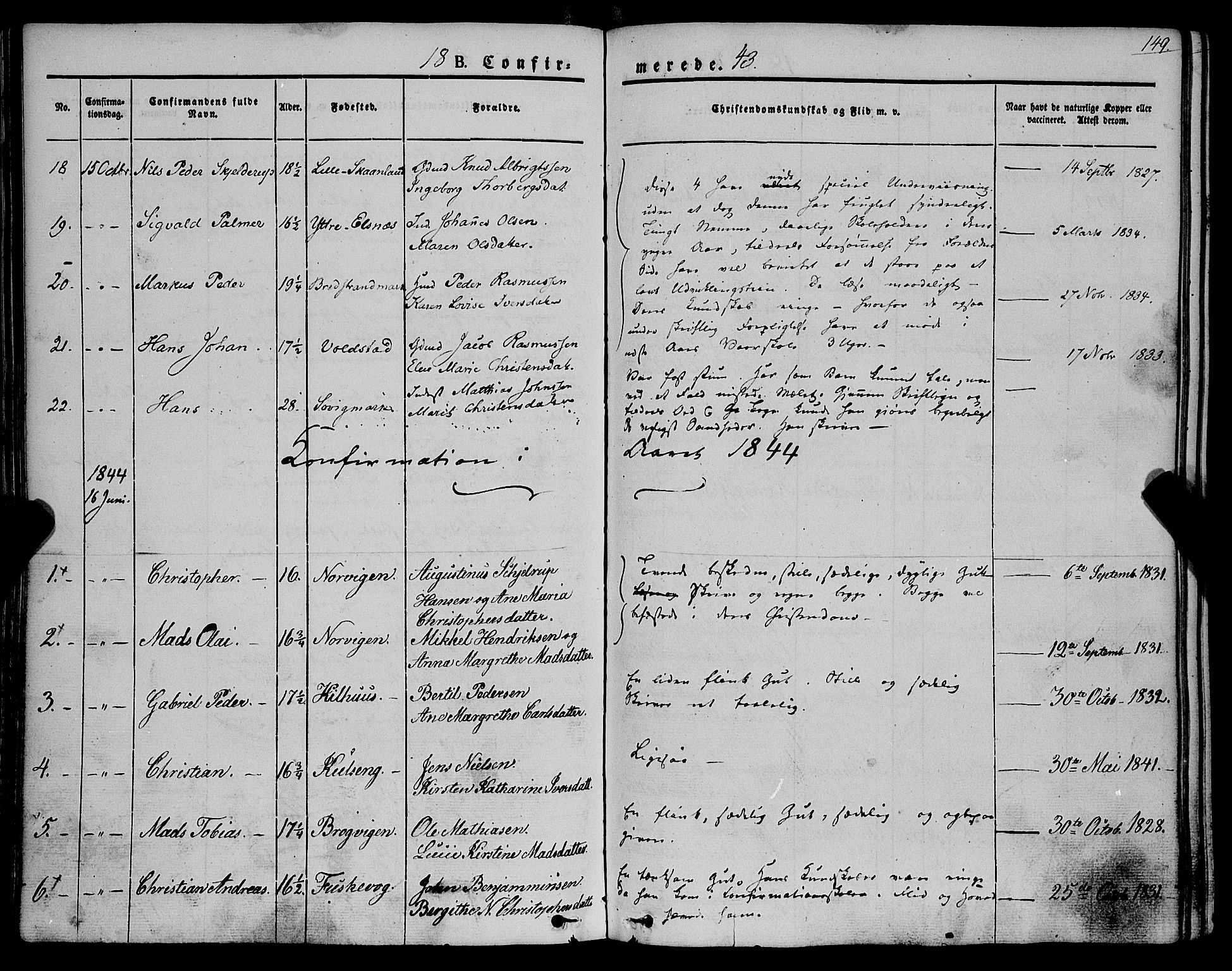Trondenes sokneprestkontor, SATØ/S-1319/H/Ha/L0009kirke: Parish register (official) no. 9, 1841-1852, p. 149