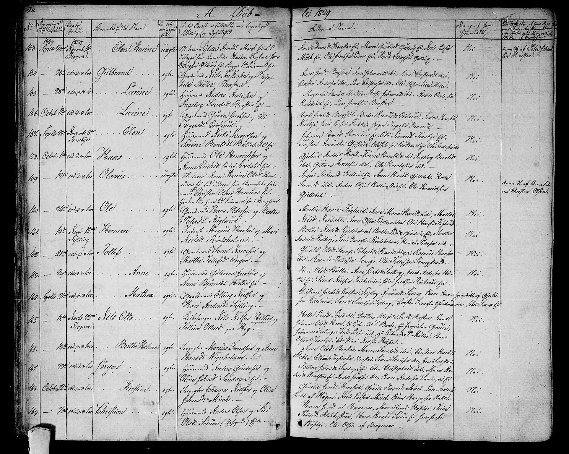 Lier kirkebøker, AV/SAKO-A-230/F/Fa/L0010: Parish register (official) no. I 10, 1827-1843, p. 20