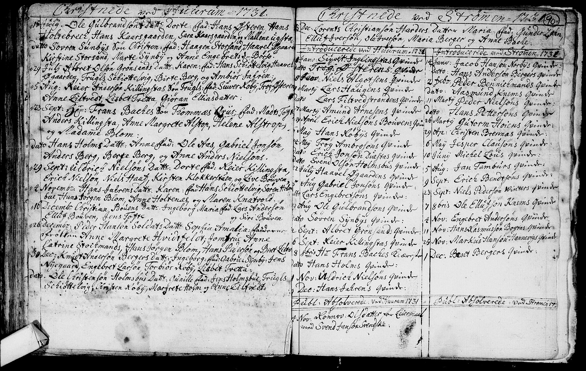 Hurum kirkebøker, SAKO/A-229/F/Fa/L0001: Parish register (official) no. 1, 1715-1732, p. 90
