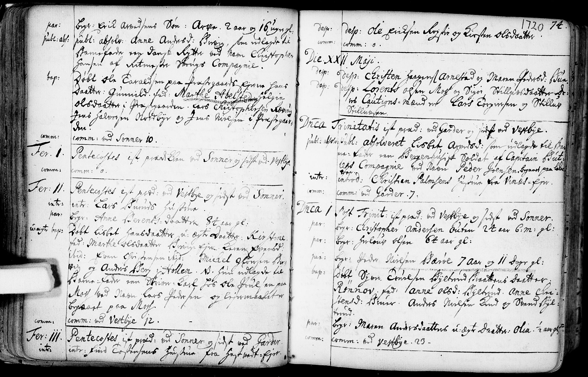 Vestby prestekontor Kirkebøker, AV/SAO-A-10893/F/Fa/L0001.b: Parish register (official) no. I 1B, 1714-1759, p. 74