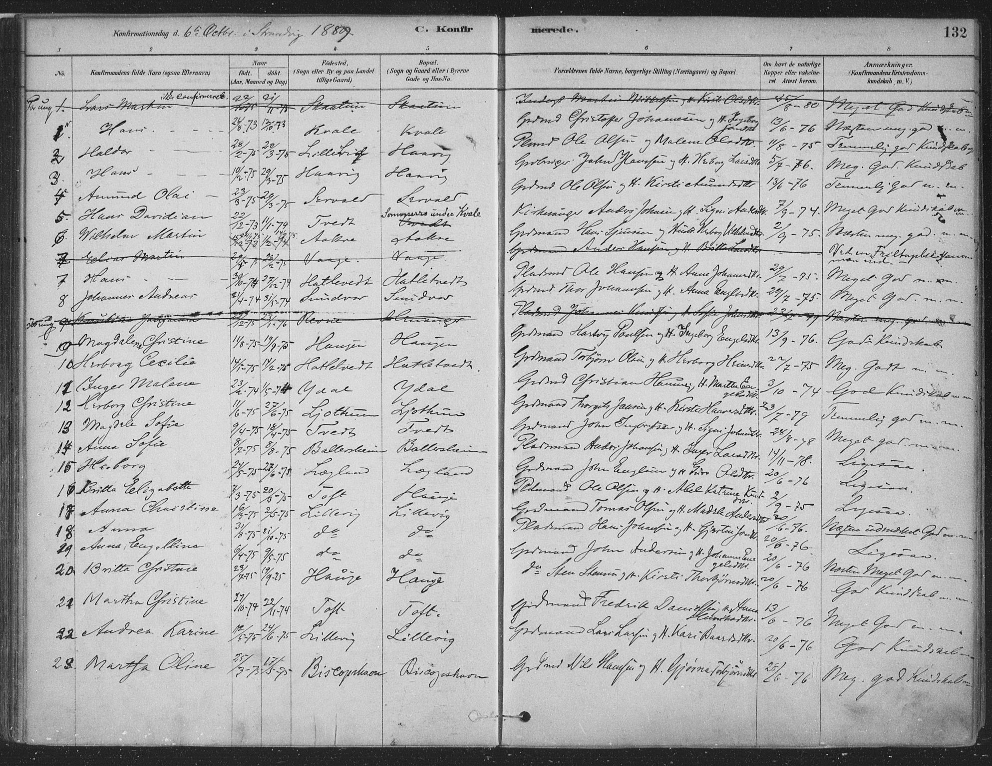 Fusa sokneprestembete, AV/SAB-A-75401/H/Haa: Parish register (official) no. D 1, 1880-1938, p. 132