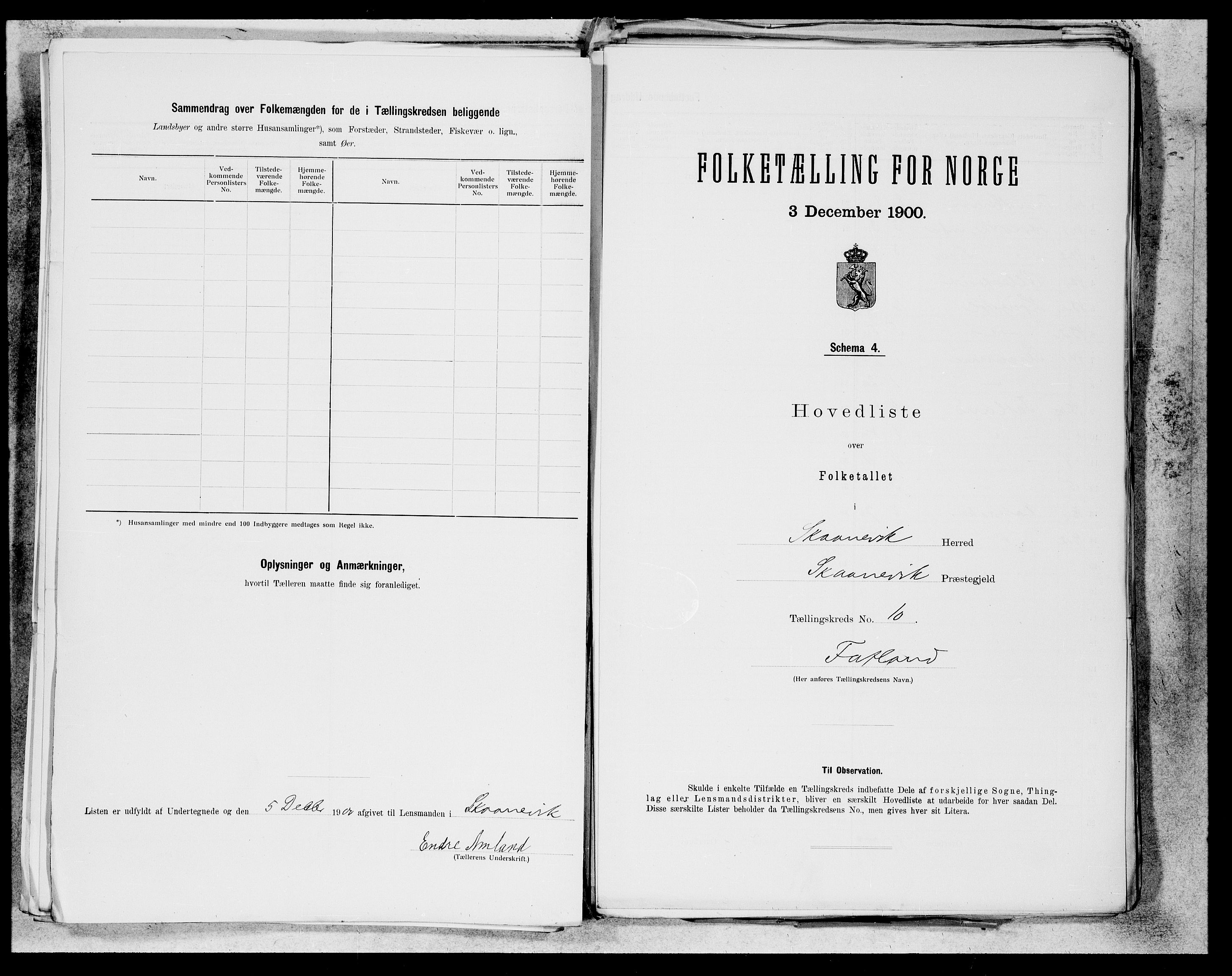 SAB, 1900 census for Skånevik, 1900, p. 19