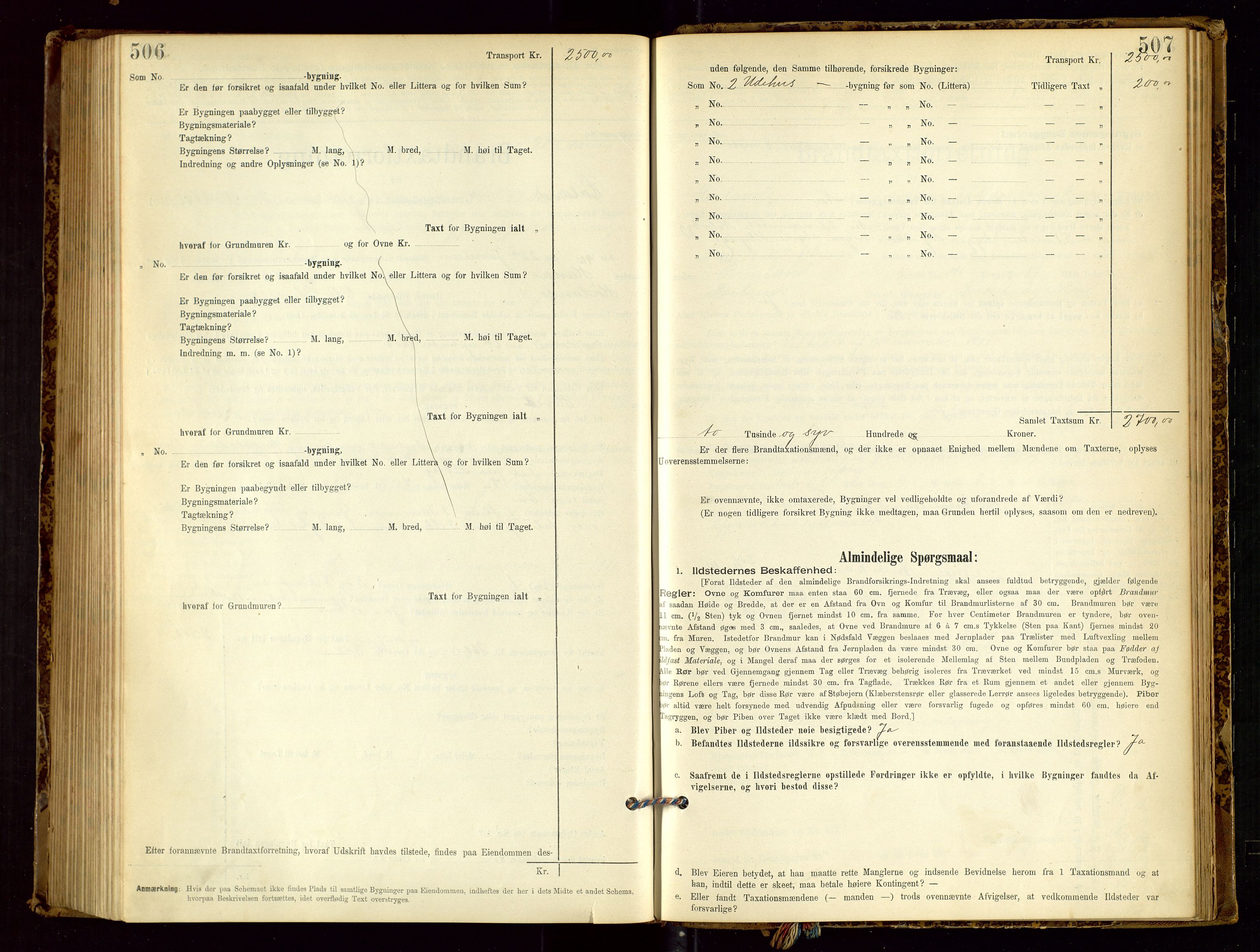 Høyland/Sandnes lensmannskontor, AV/SAST-A-100166/Gob/L0001: "Brandtaxtprotokol", 1890-1913, p. 506-507