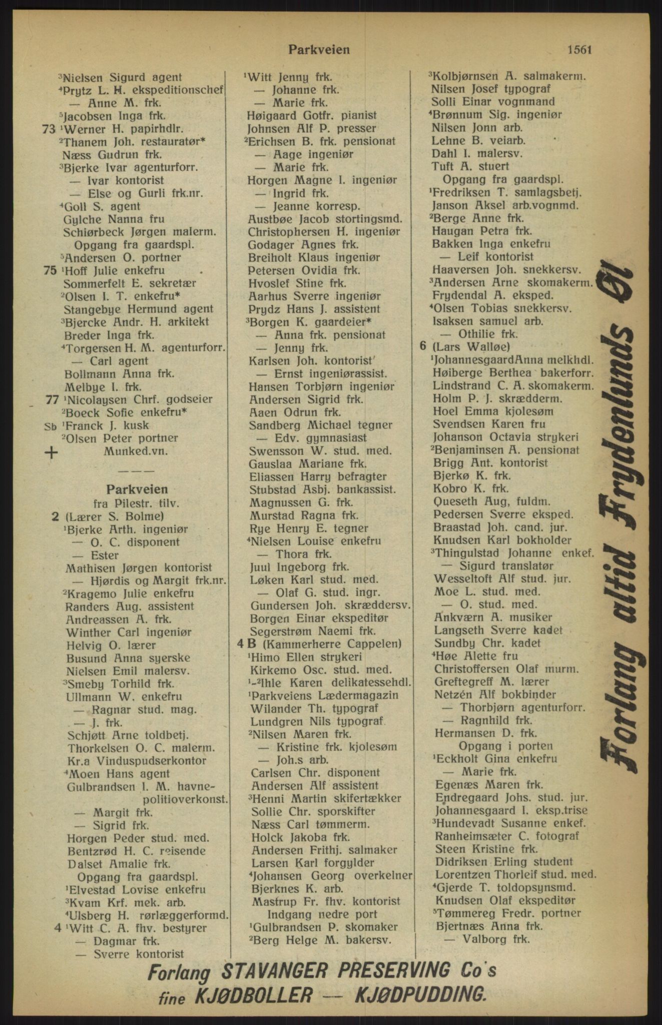 Kristiania/Oslo adressebok, PUBL/-, 1915, p. 1561