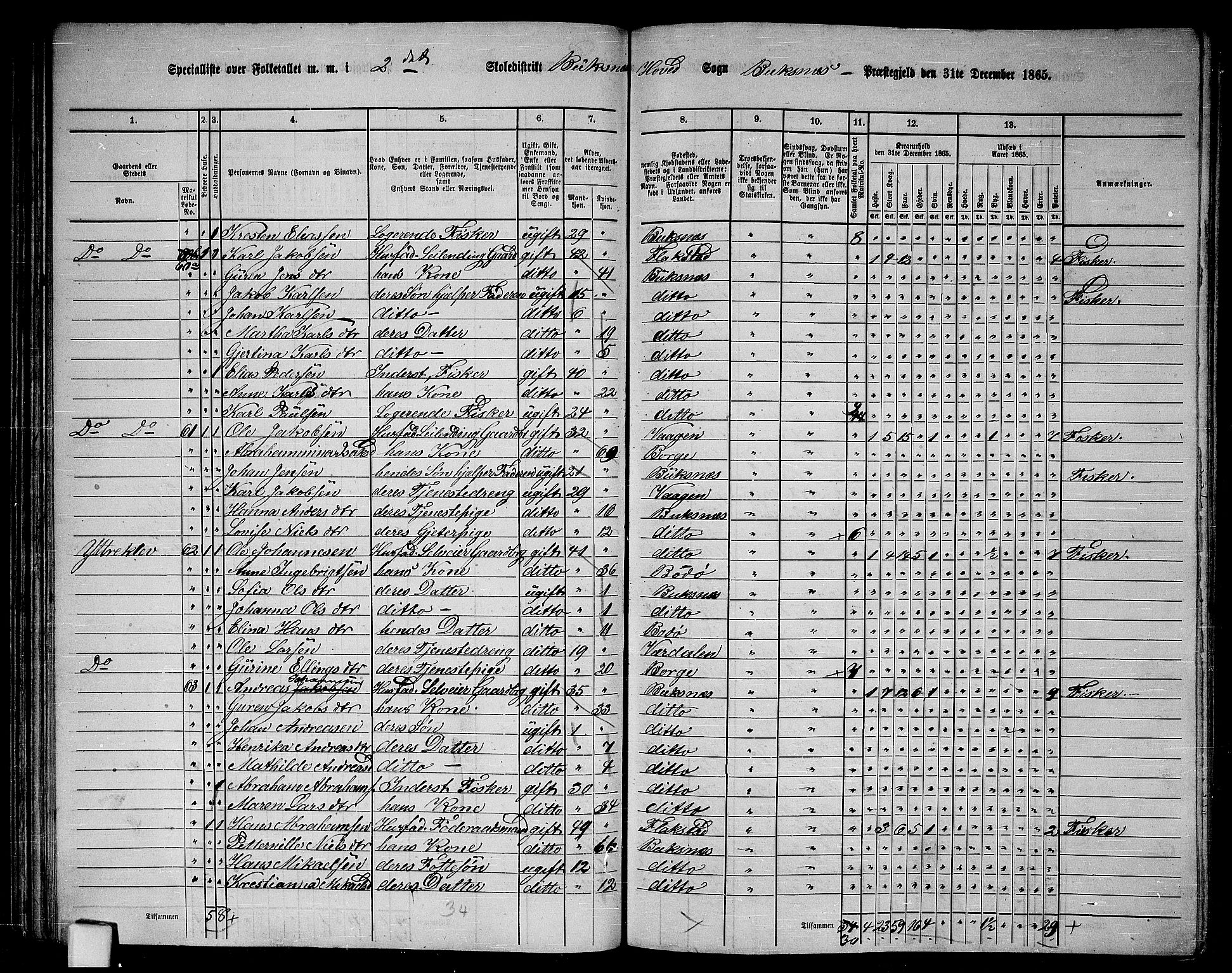 RA, 1865 census for Buksnes, 1865, p. 47