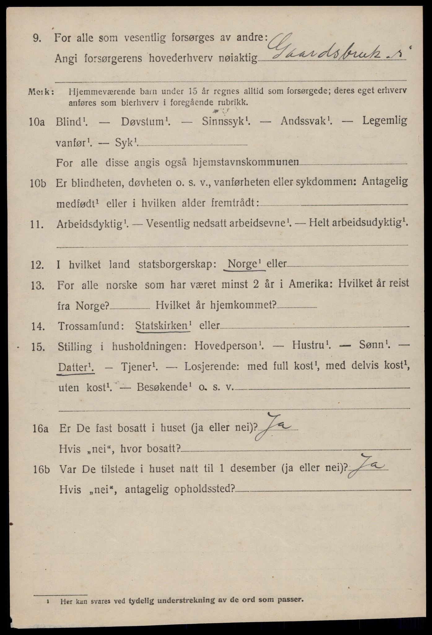 SAT, 1920 census for Kornstad, 1920, p. 2490