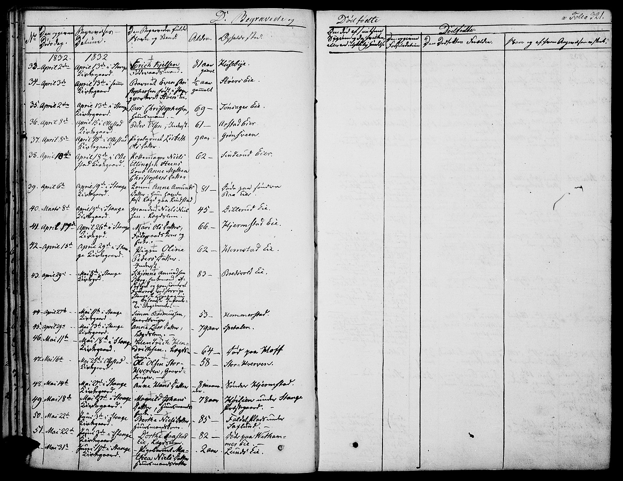 Stange prestekontor, AV/SAH-PREST-002/K/L0009: Parish register (official) no. 9, 1826-1835, p. 321