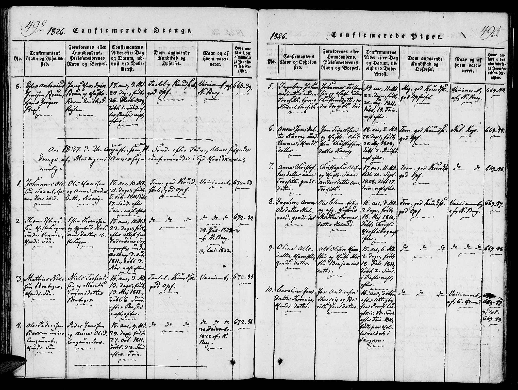 Ministerialprotokoller, klokkerbøker og fødselsregistre - Nord-Trøndelag, SAT/A-1458/733/L0322: Parish register (official) no. 733A01, 1817-1842, p. 492-493