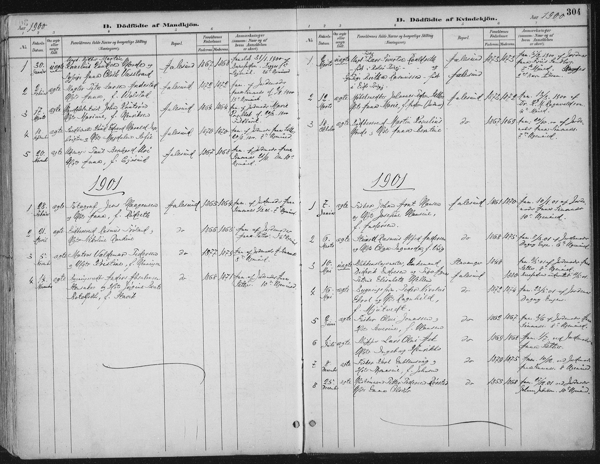 Ministerialprotokoller, klokkerbøker og fødselsregistre - Møre og Romsdal, SAT/A-1454/529/L0456: Parish register (official) no. 529A06, 1894-1906, p. 304