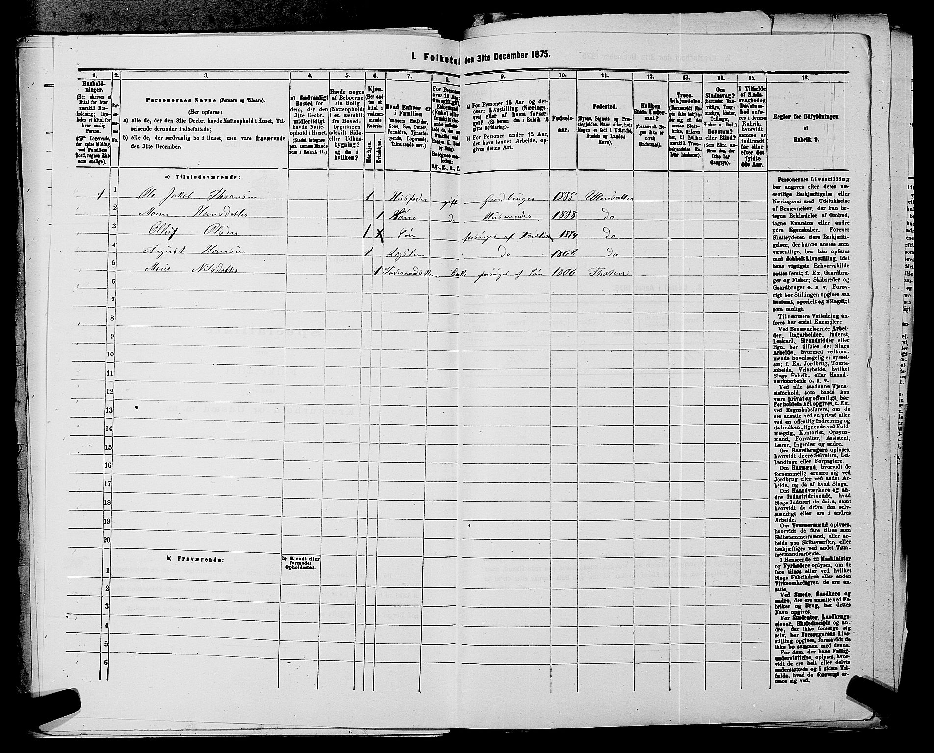 RA, 1875 census for 0235P Ullensaker, 1875, p. 295