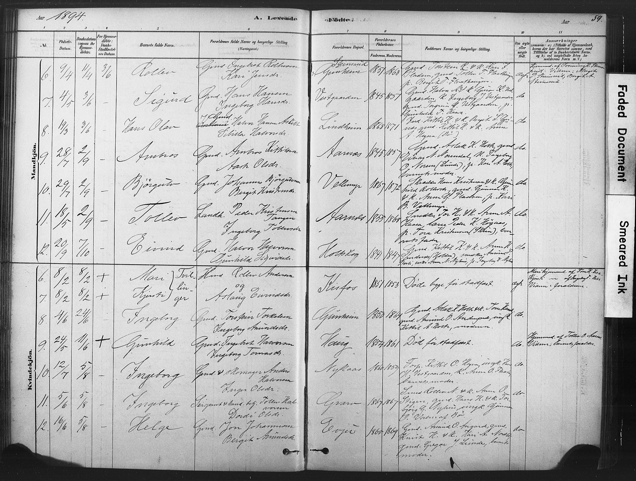 Sauherad kirkebøker, AV/SAKO-A-298/F/Fb/L0002: Parish register (official) no. II 2, 1878-1901, p. 59