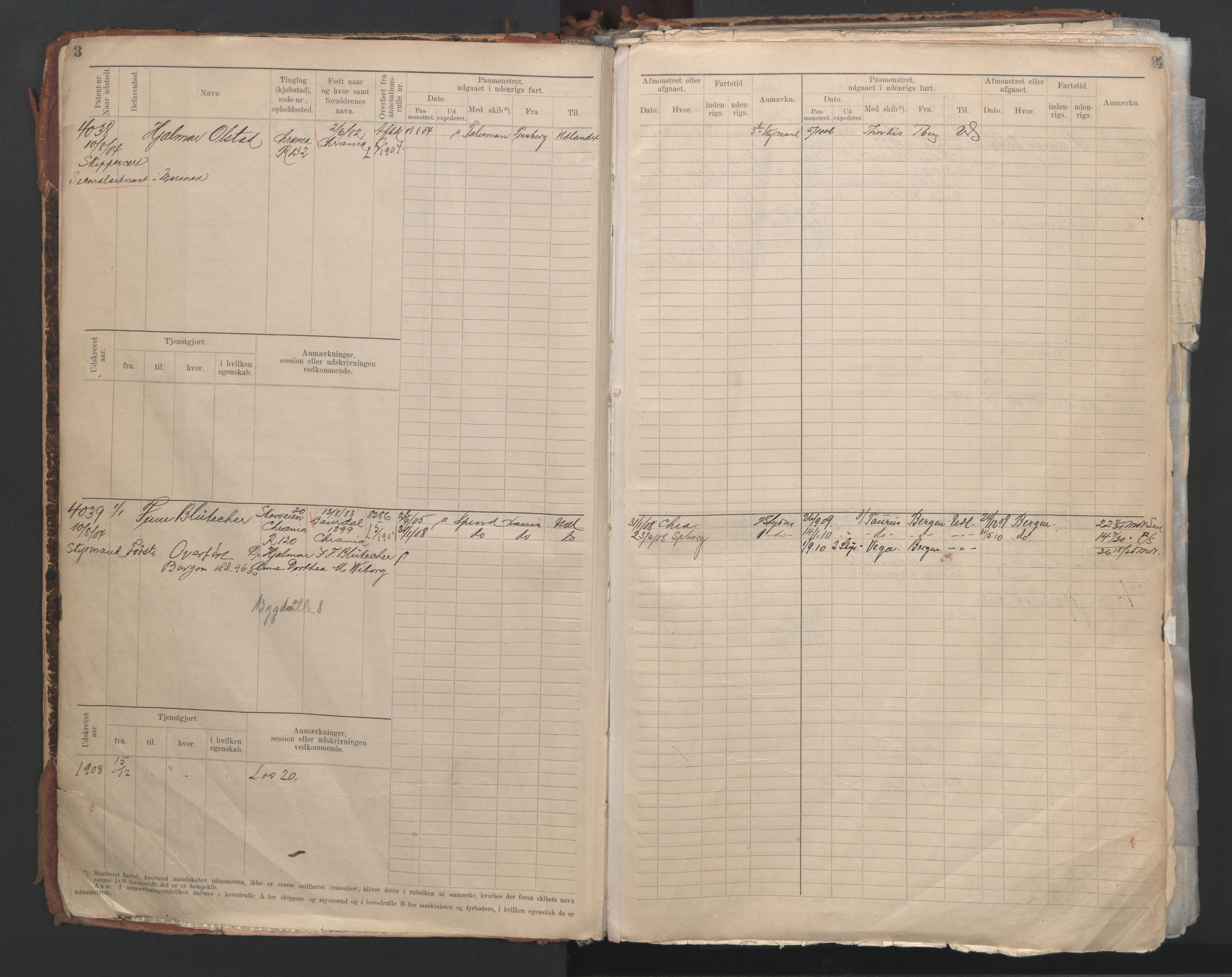 Oslo sjømannskontor, AV/SAO-A-10595/F/Fc/L0004: Hovedrulle, 1904, p. 3-4
