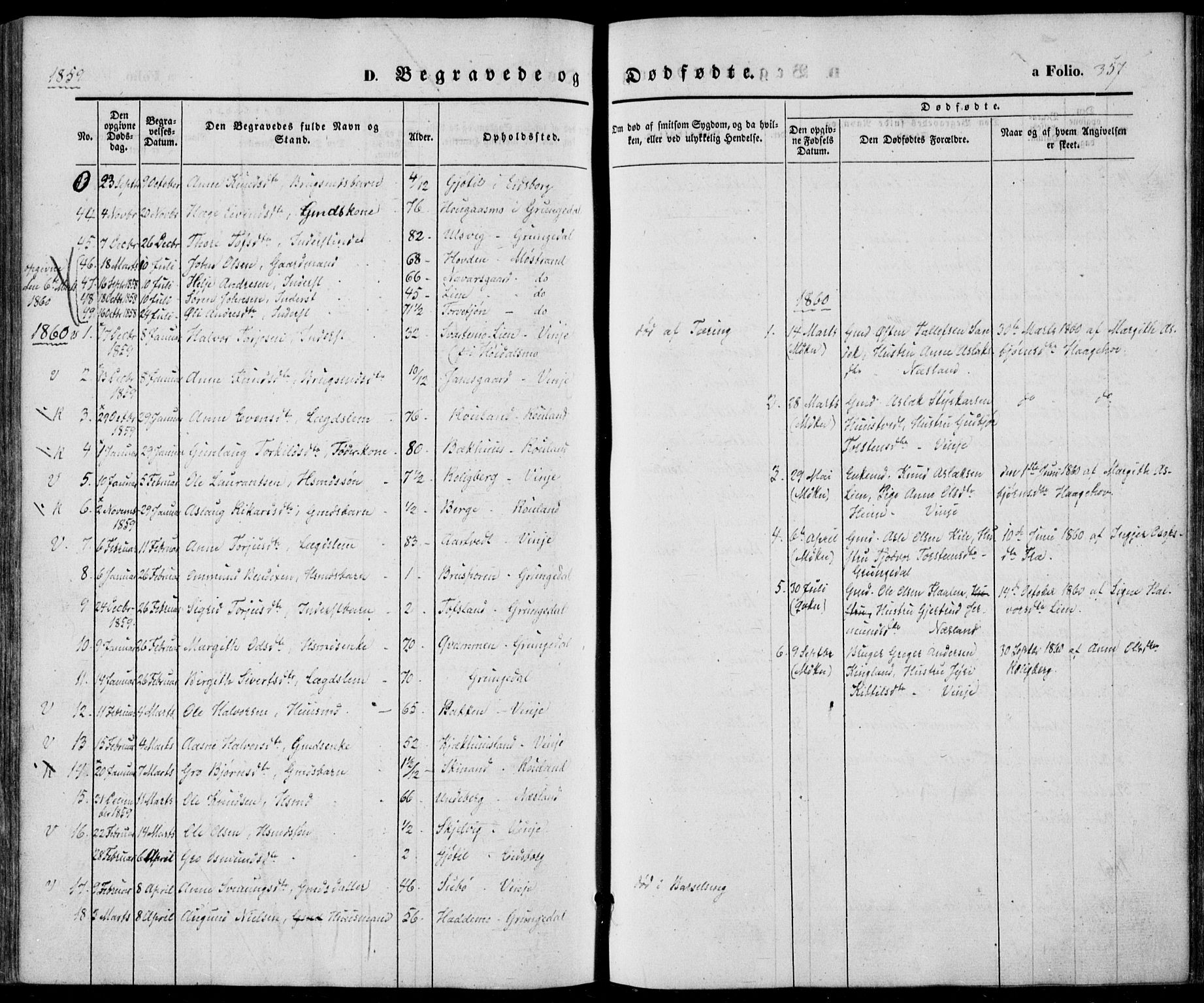 Vinje kirkebøker, SAKO/A-312/F/Fa/L0004: Parish register (official) no. I 4, 1843-1869, p. 357