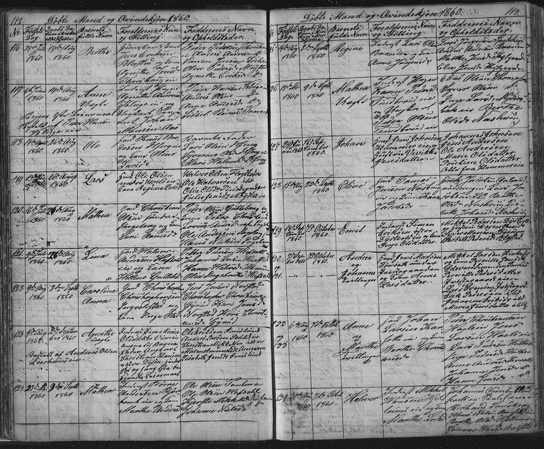 Vang prestekontor, Hedmark, SAH/PREST-008/H/Ha/Hab/L0010A: Parish register (copy) no. 10a, 1854-1896, p. 112-113