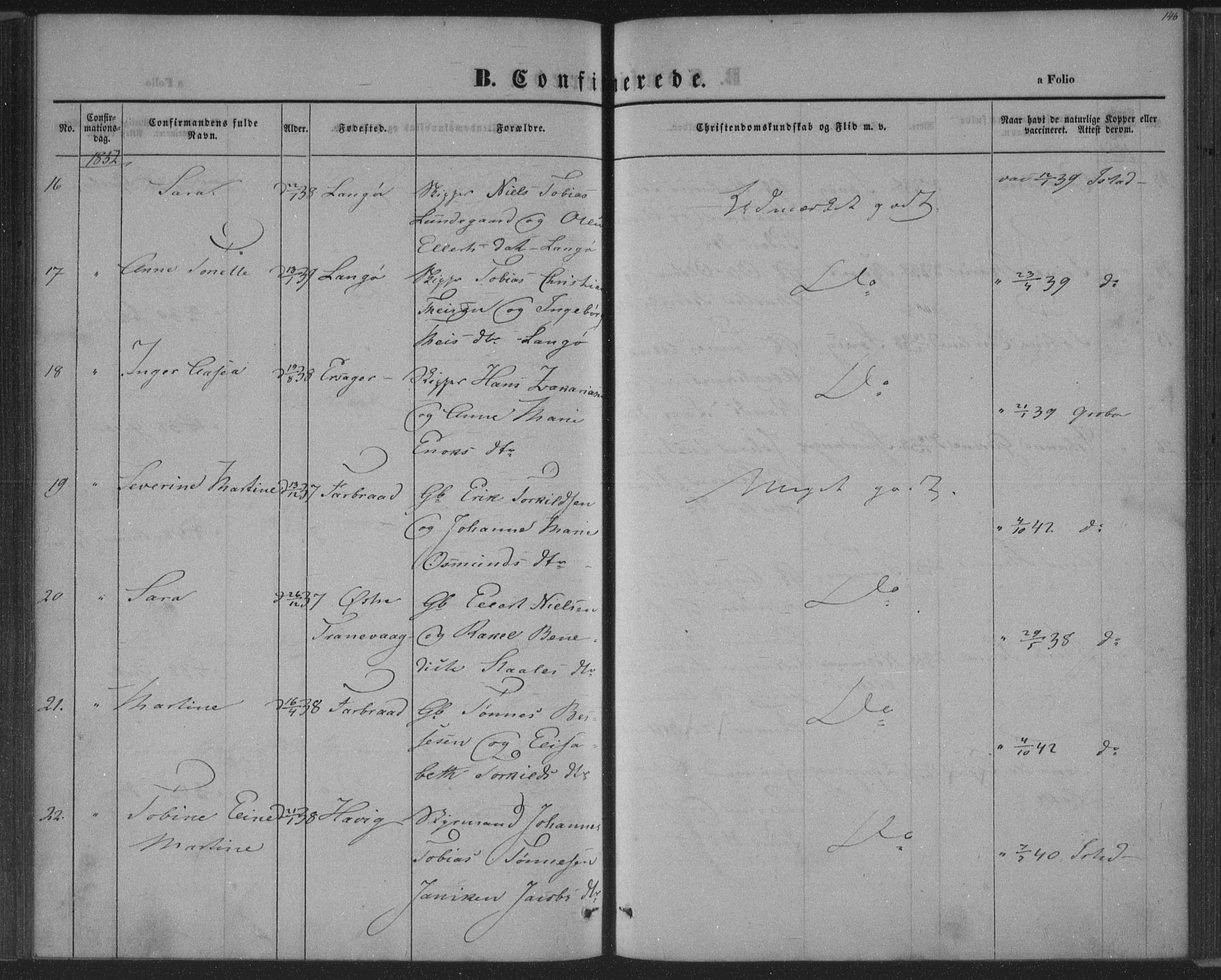 Herad sokneprestkontor, AV/SAK-1111-0018/F/Fa/Fab/L0003: Parish register (official) no. A 3, 1844-1853, p. 146