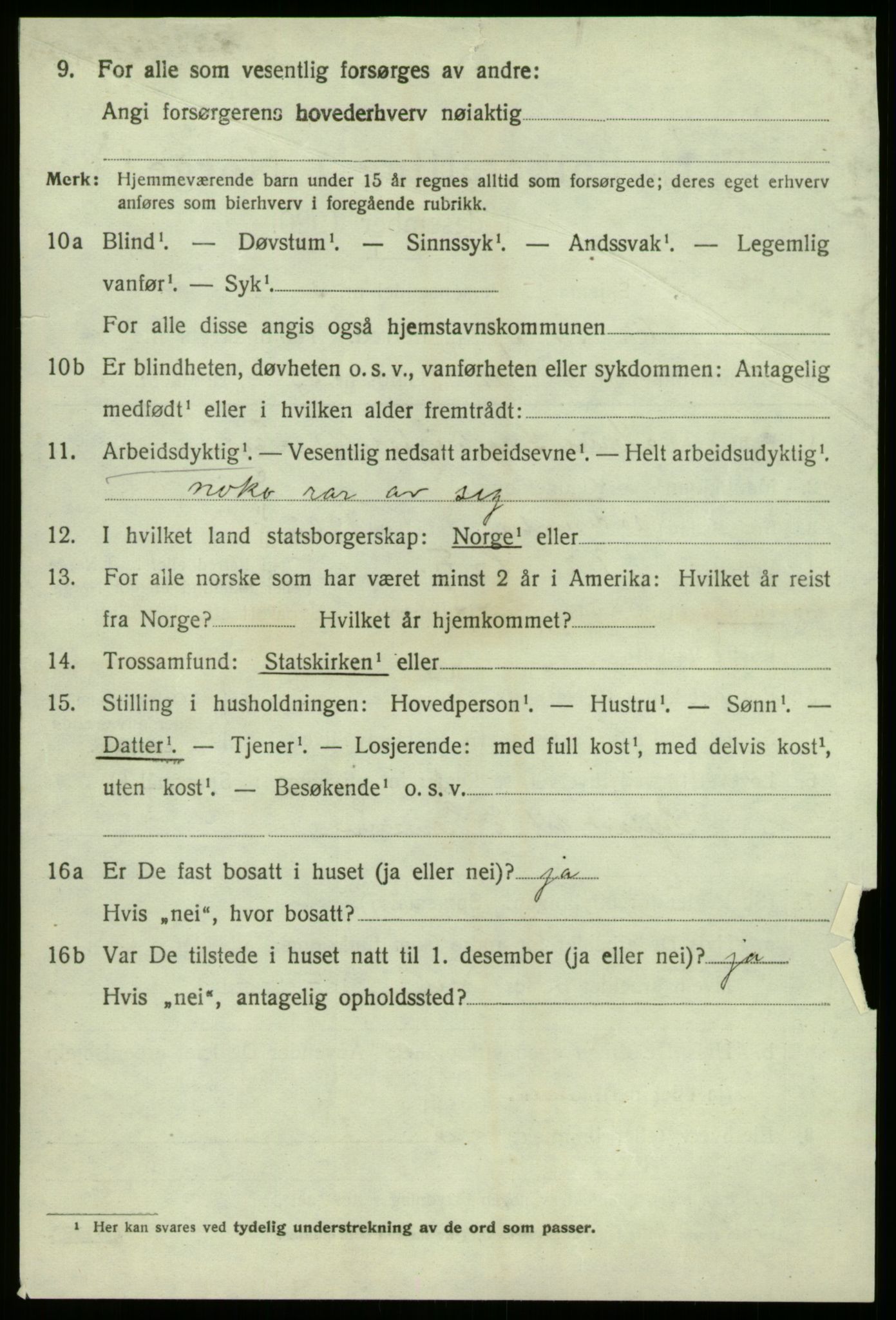 SAB, 1920 census for Vik, 1920, p. 5368