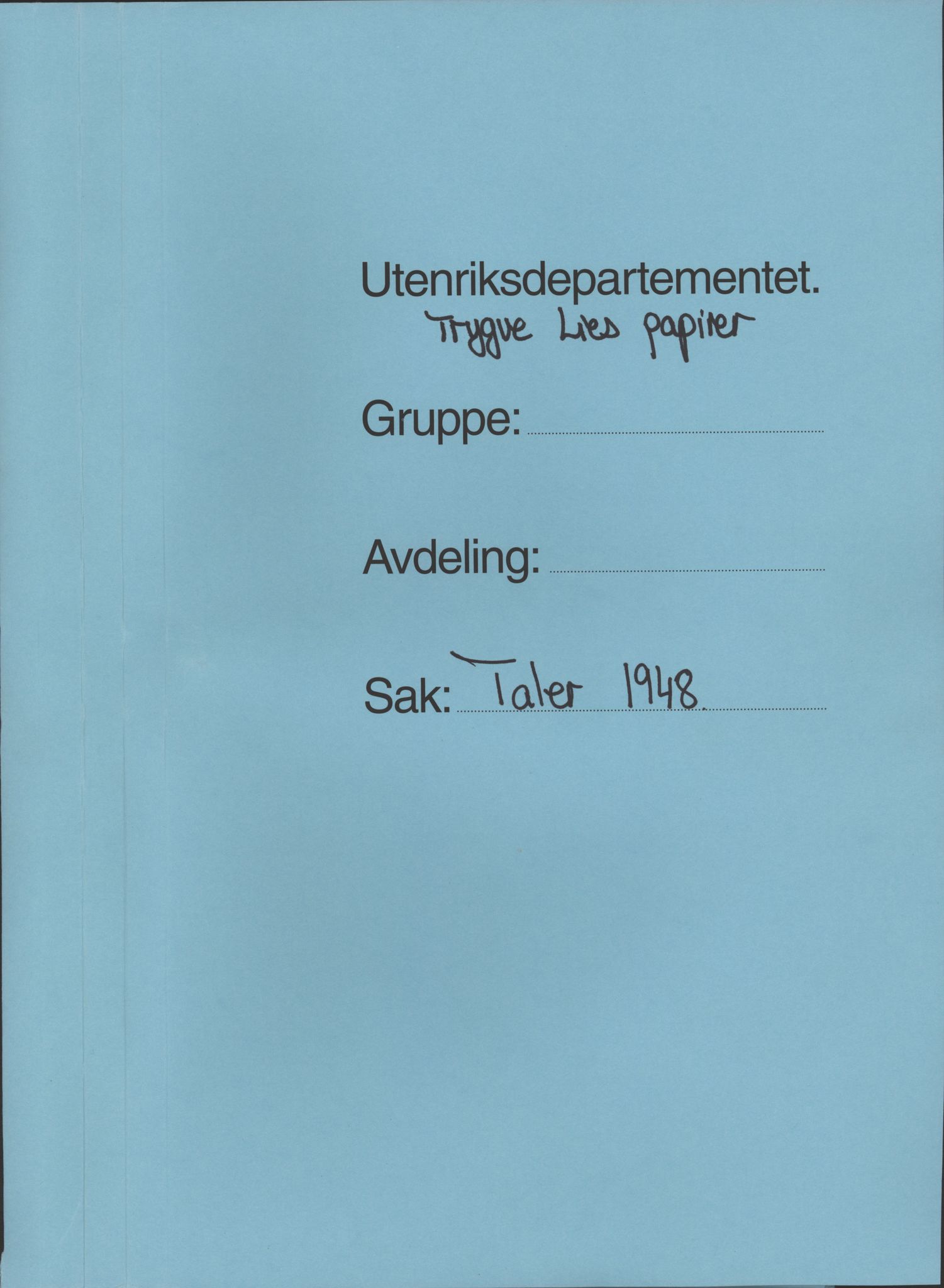 Lie, Trygve, RA/PA-1407/D/L0025: Generalsekretærens papirer., 1948-1951, p. 1