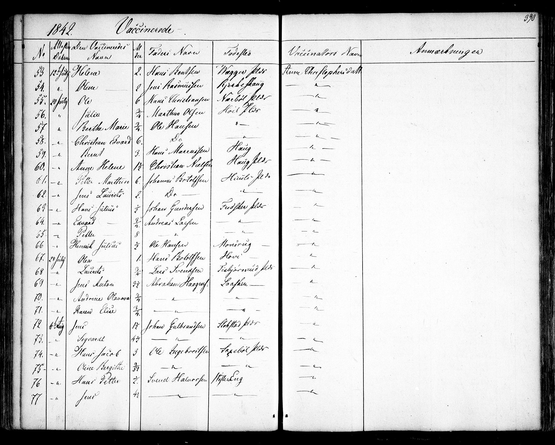Hobøl prestekontor Kirkebøker, SAO/A-2002/F/Fa/L0003: Parish register (official) no. I 3, 1842-1864, p. 390