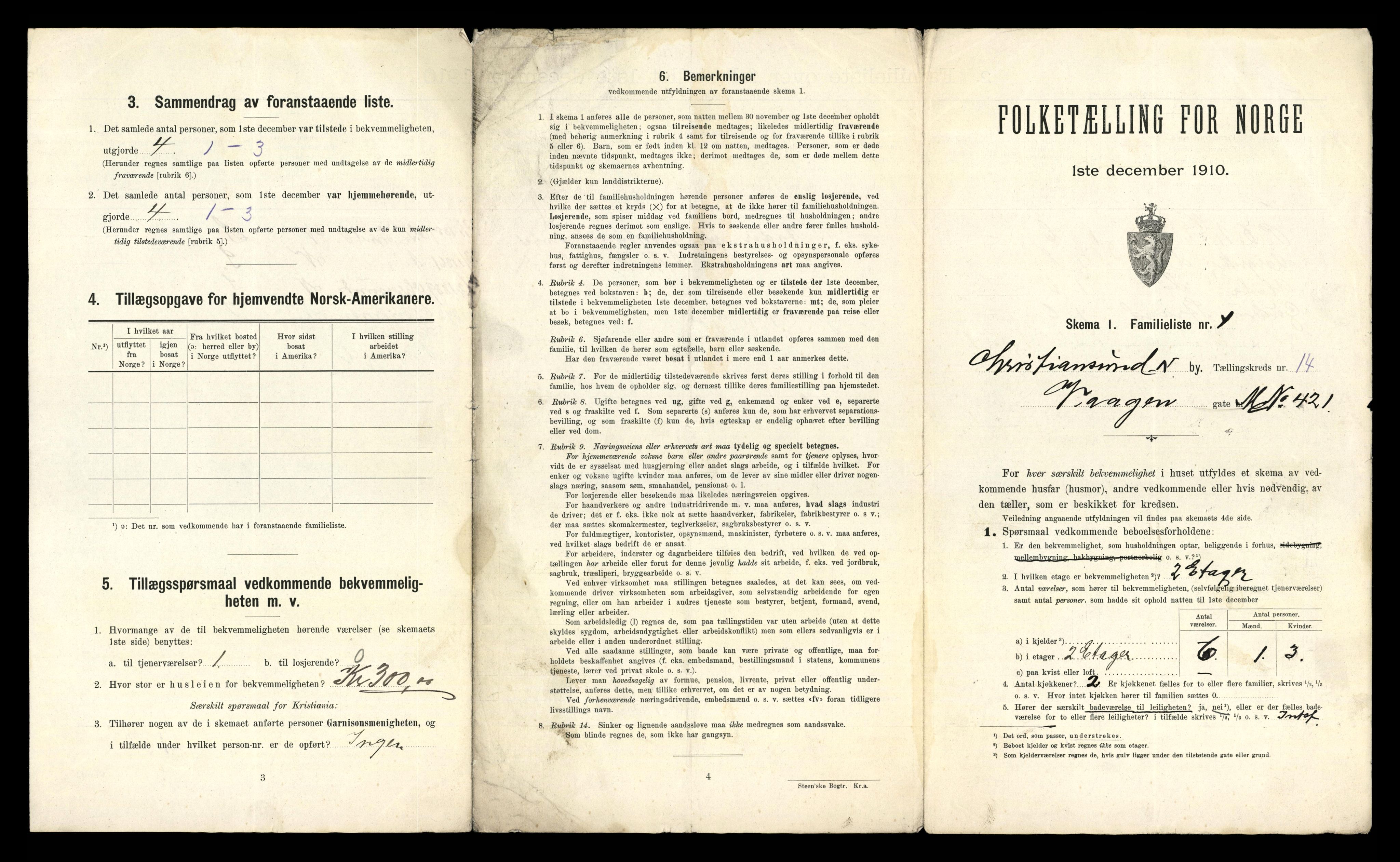 RA, 1910 census for Kristiansund, 1910, p. 4647