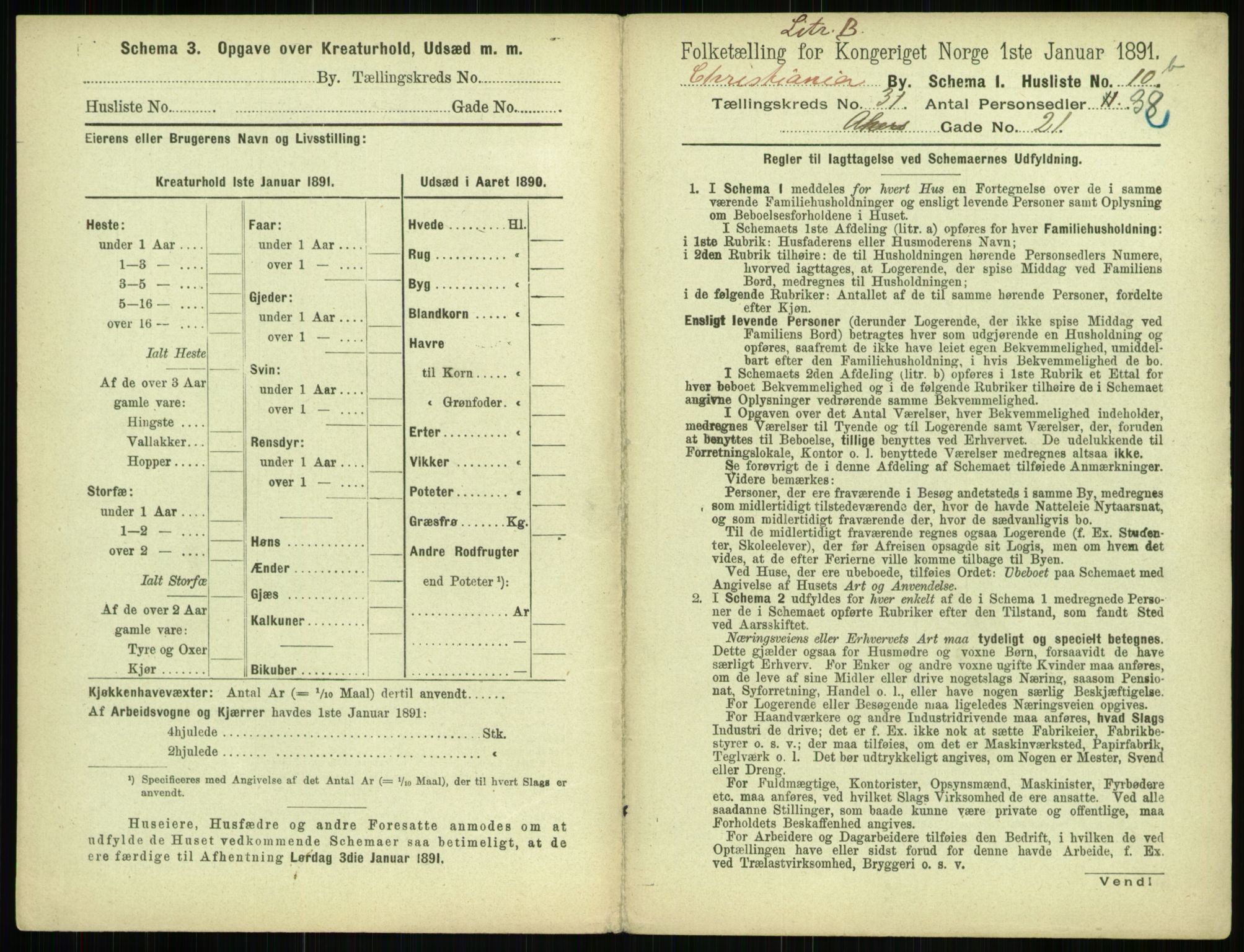 RA, 1891 census for 0301 Kristiania, 1891, p. 15864