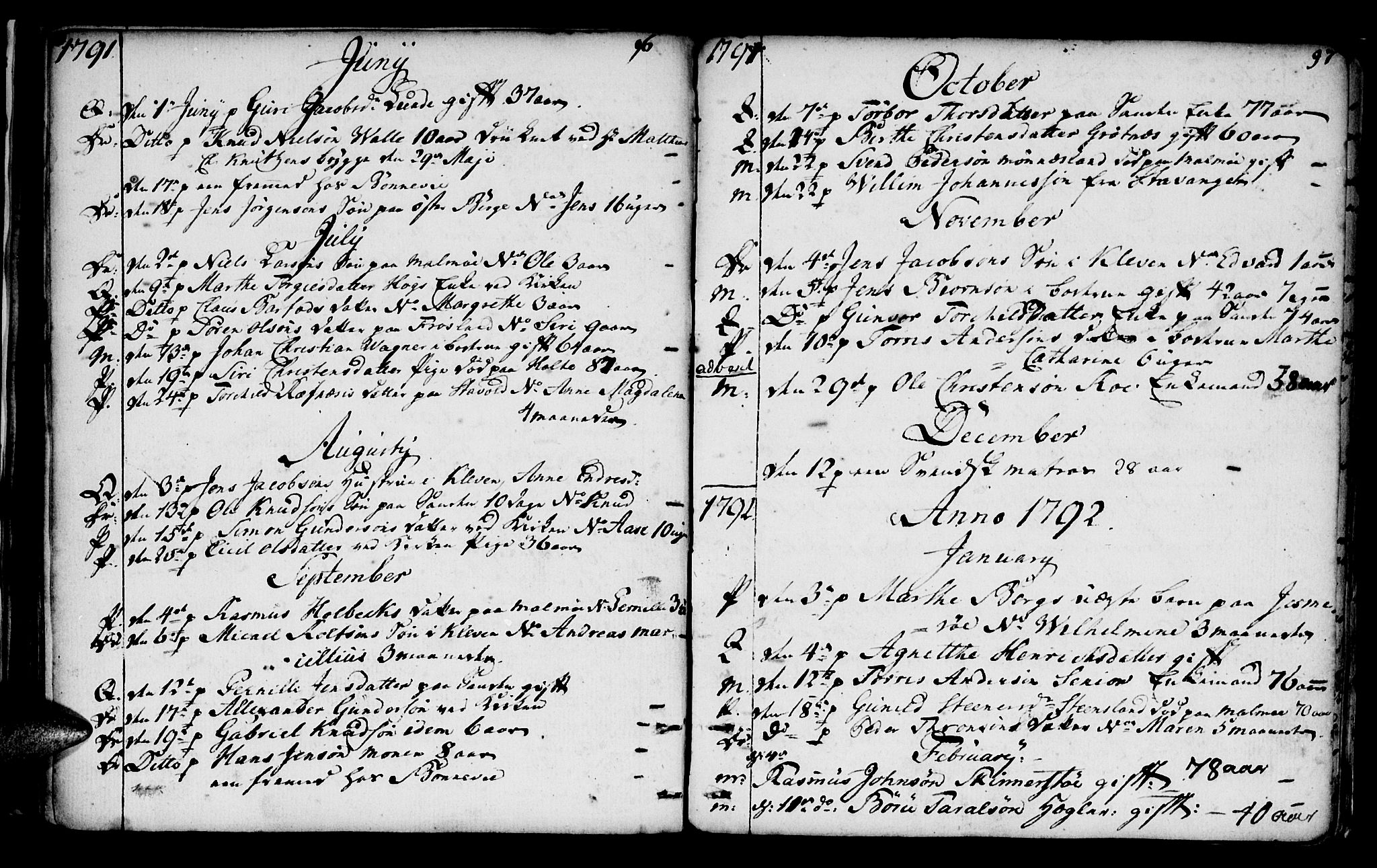 Mandal sokneprestkontor, AV/SAK-1111-0030/F/Fa/Faa/L0005: Parish register (official) no. A 5, 1748-1803, p. 96-97
