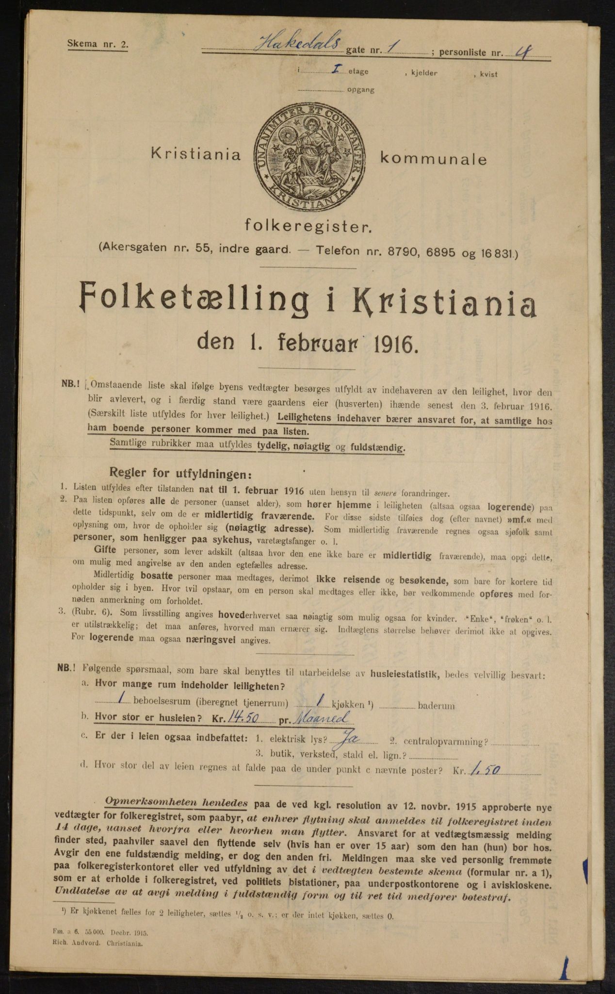 OBA, Municipal Census 1916 for Kristiania, 1916, p. 34552