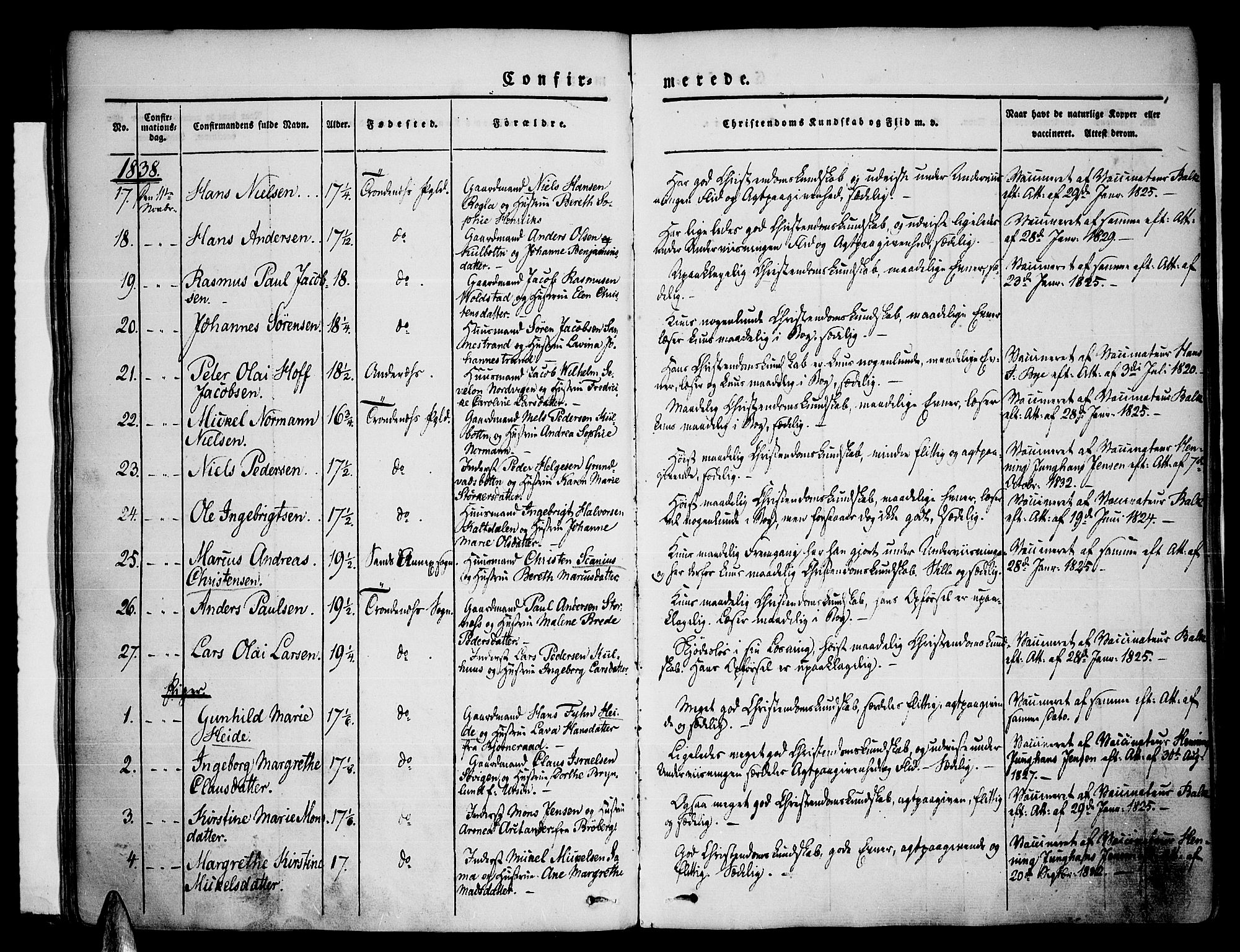 Trondenes sokneprestkontor, AV/SATØ-S-1319/H/Ha/L0007kirke: Parish register (official) no. 7, 1827-1841